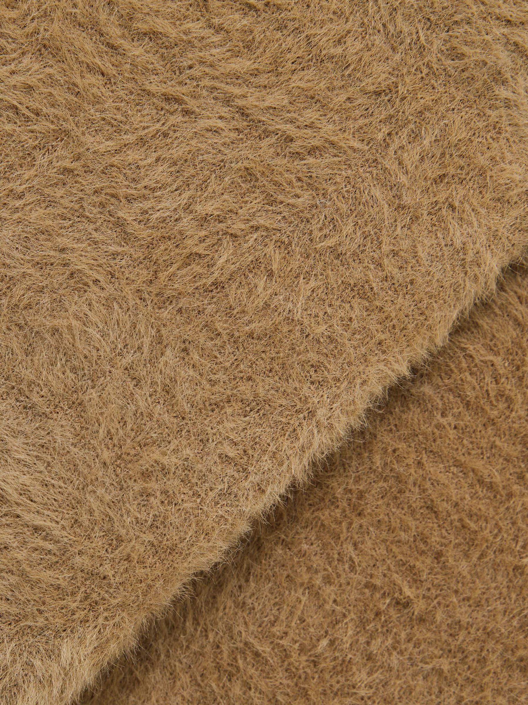 Good American Plush Off-Shoulder Top in Caramel