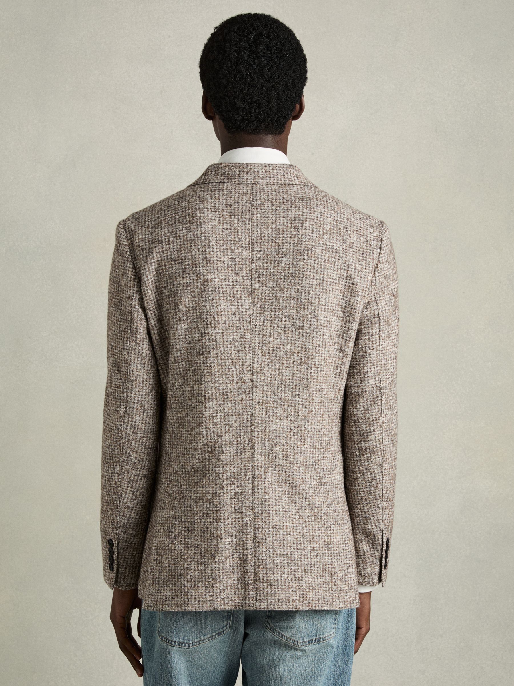 Tweed Single-Breasted Blazer with Wool in Oatmeal
