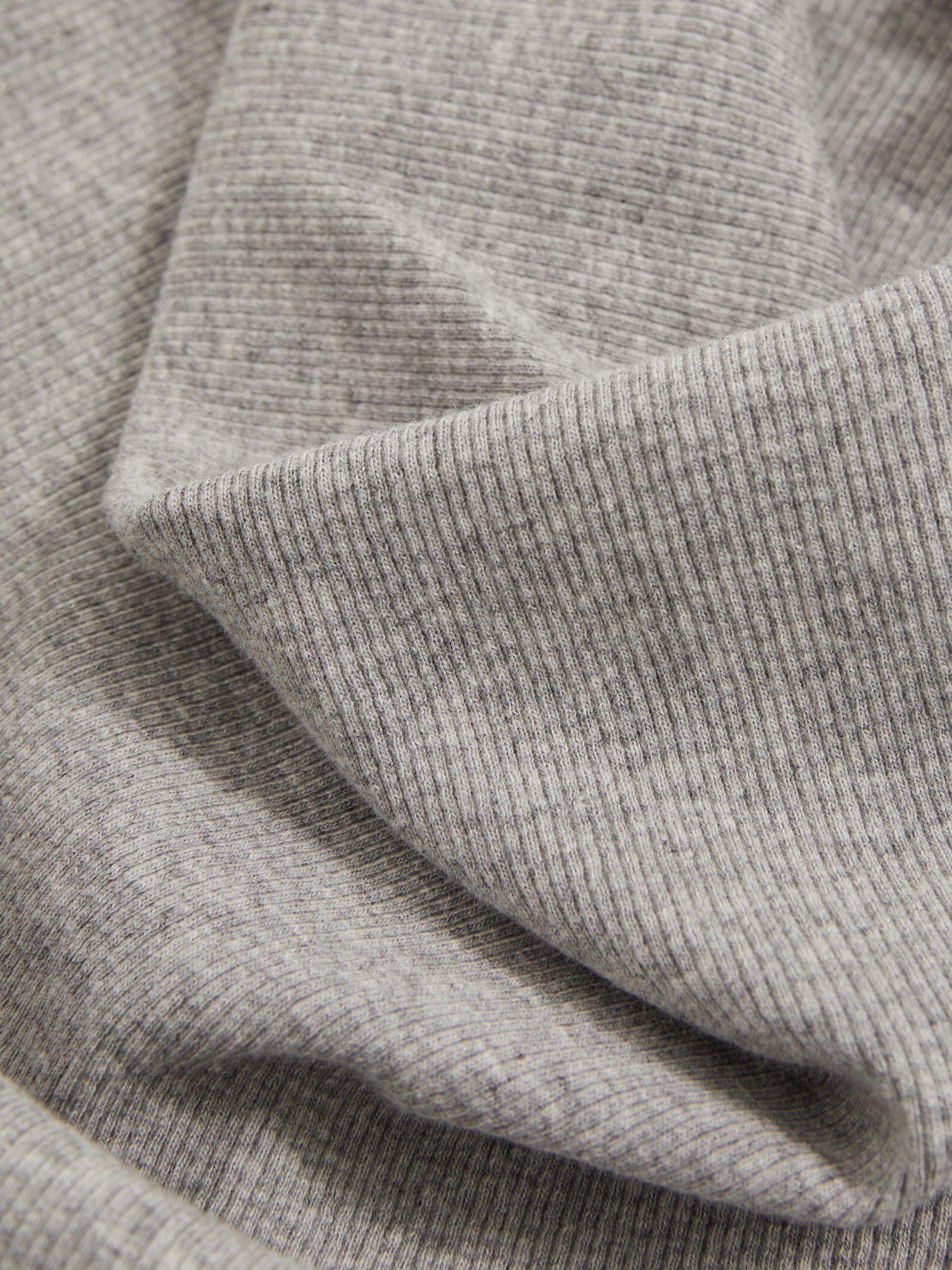 Ribbed Cowl-Neck Vest in Grey Marl