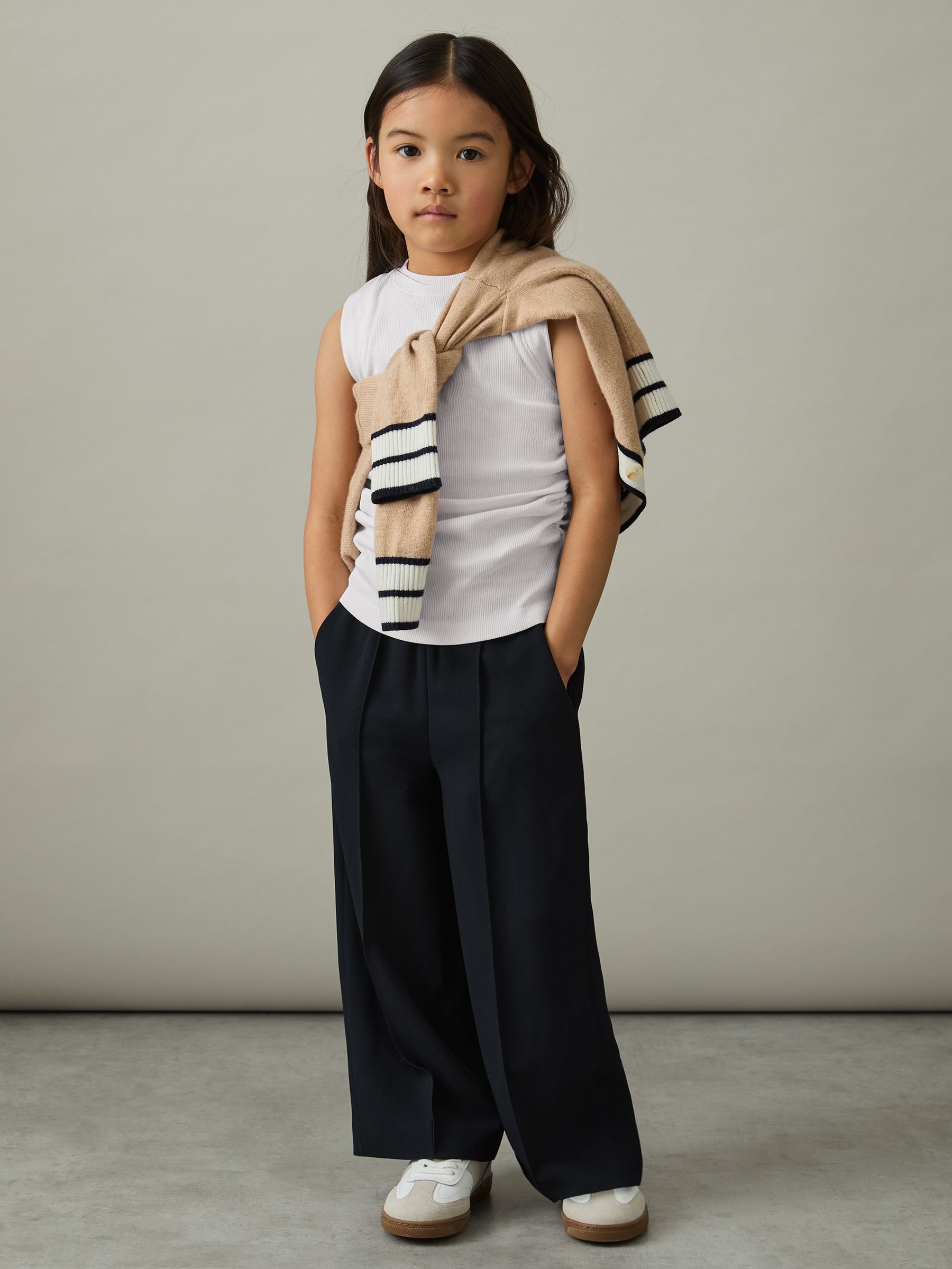 9-13 yrs Ruched Vest Top in White