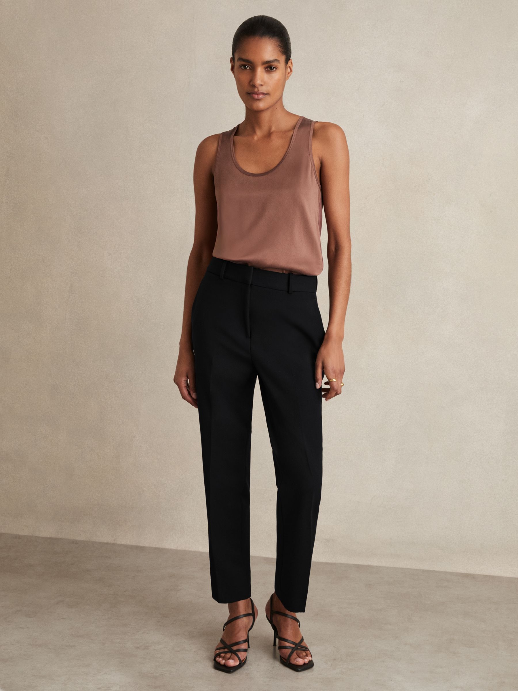 Petite Slim Fit Suit Trousers in Black