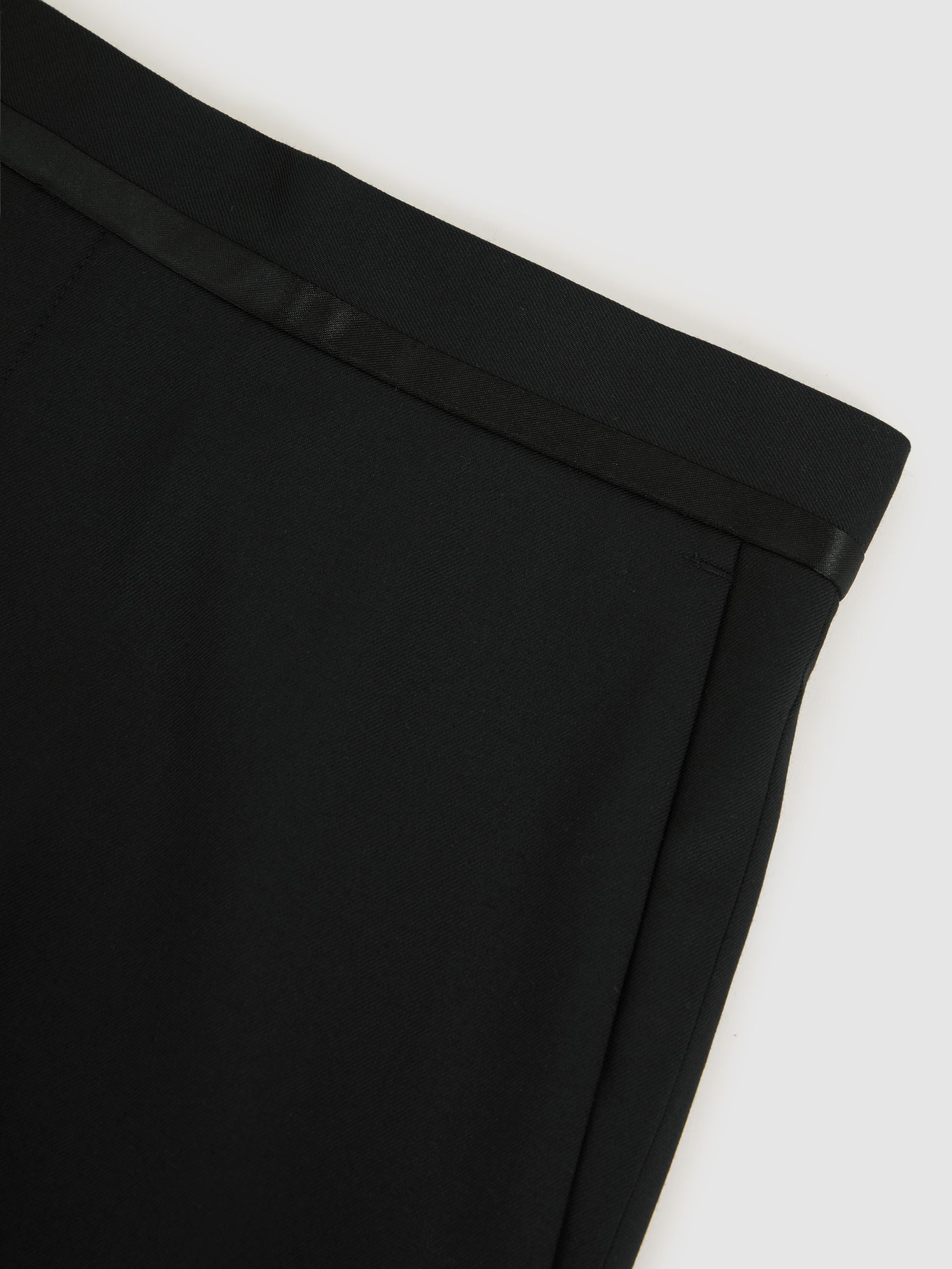 Wool-Blend Slim-Fit Tuxedo Trousers in Black