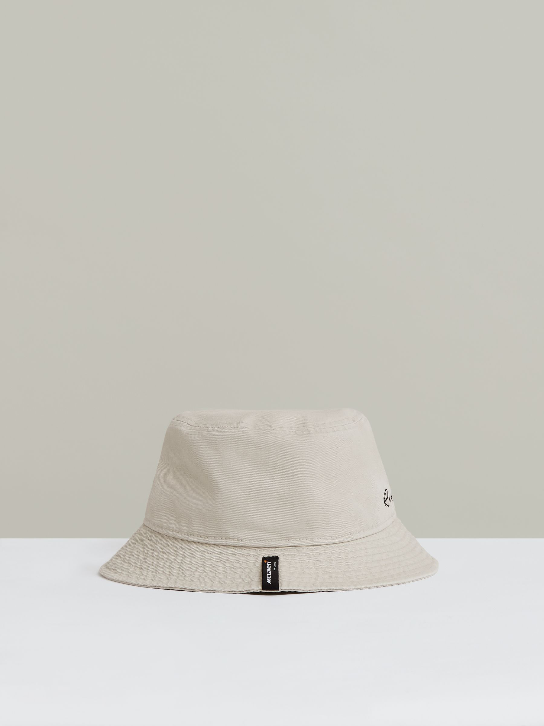 Unisex Fit McLaren Racing Cotton Bucket Hat in Stone