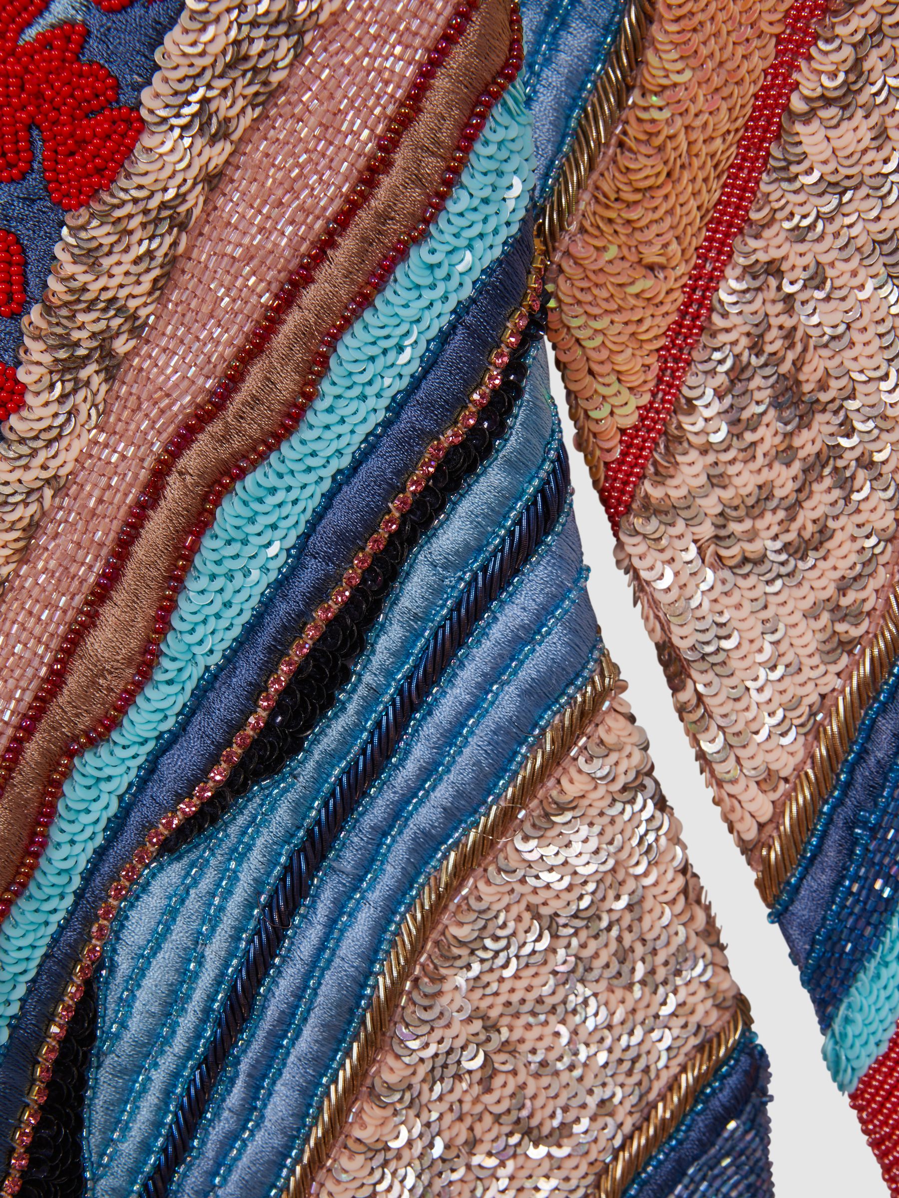 Raishma Embellished Textured Mini Dress in Pink Multi