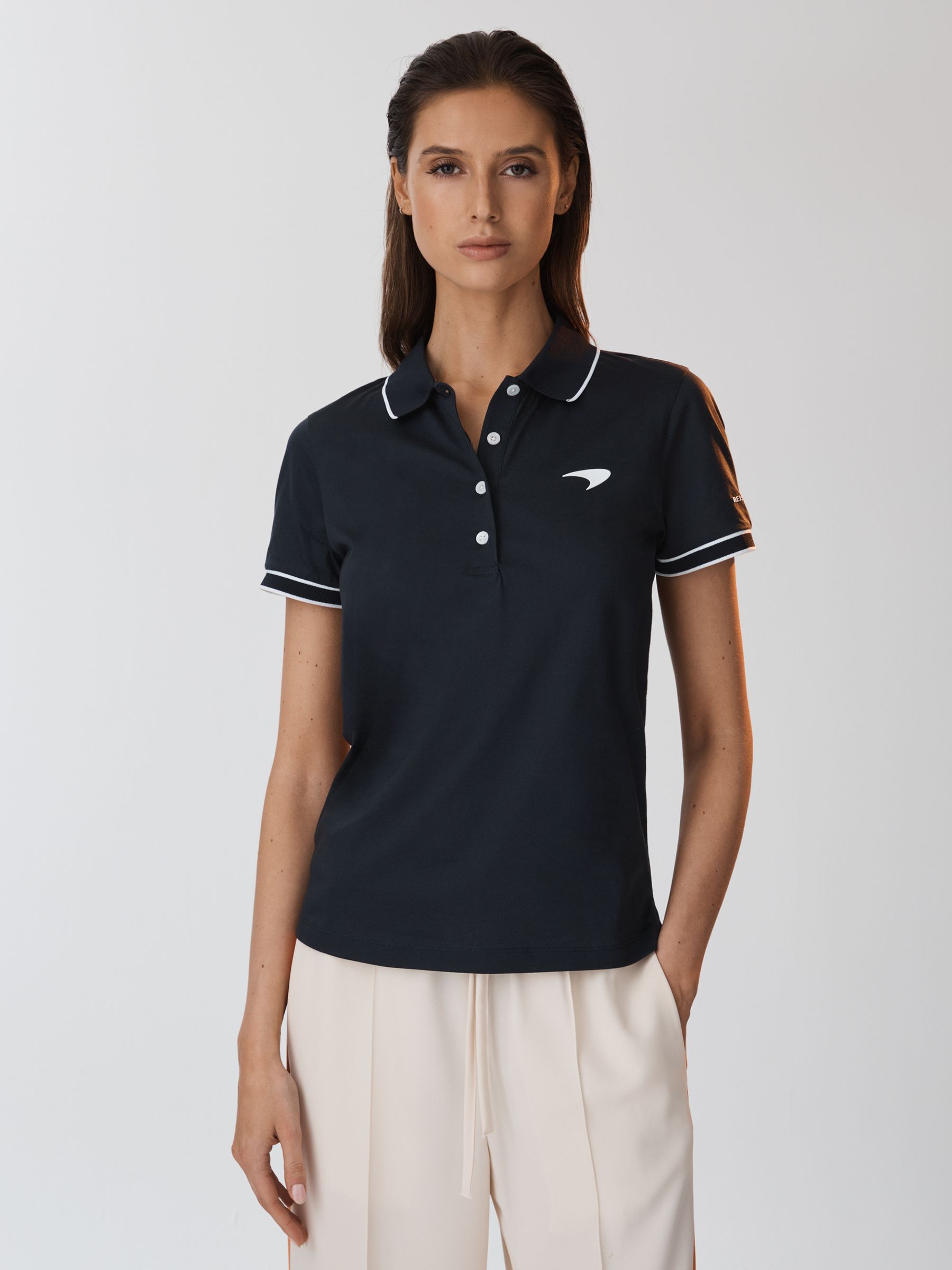 McLaren F1 Mercerised Cotton Polo Shirt in Navy