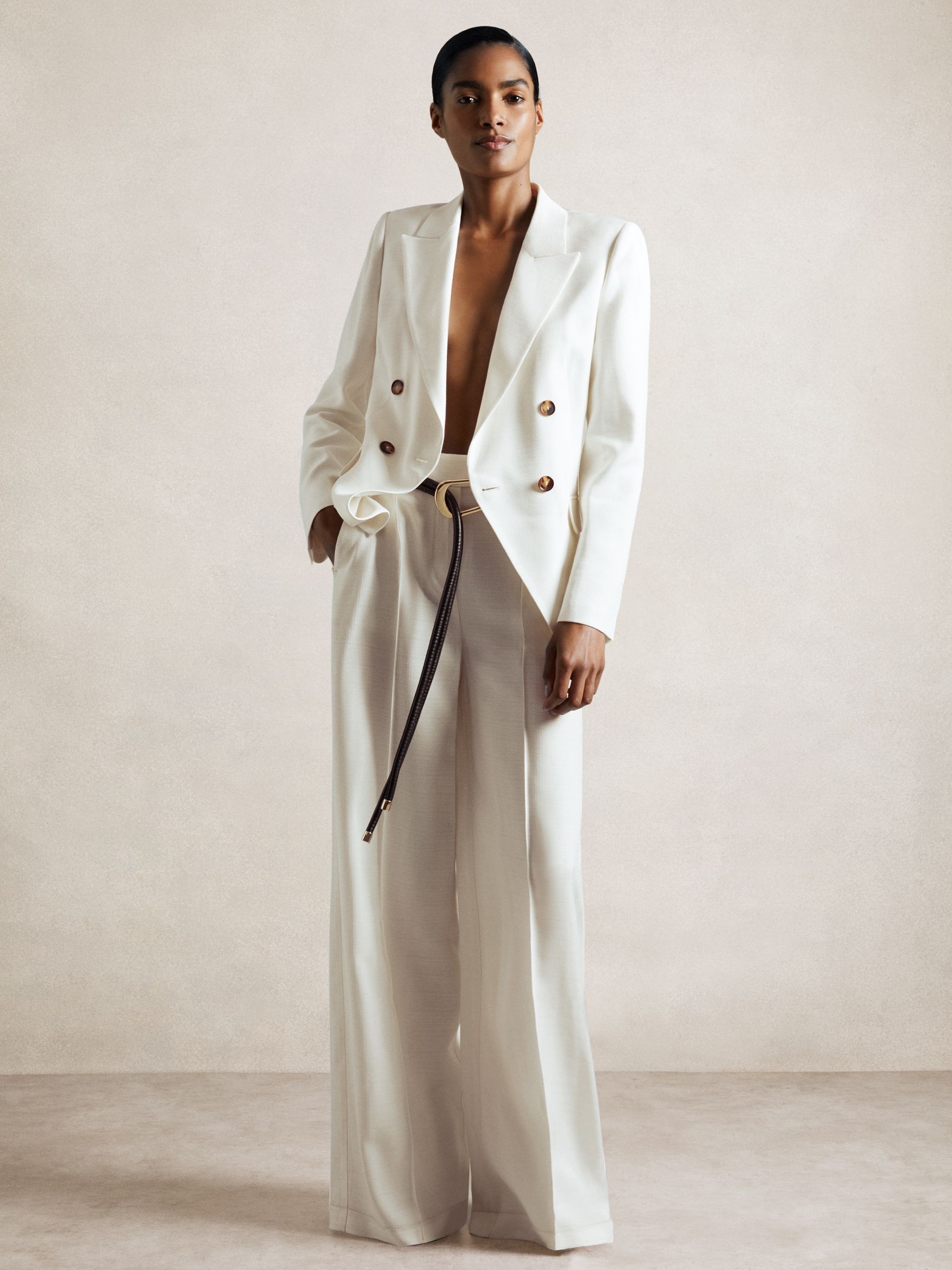 Atelier Double-Breasted Suit Blazer in White