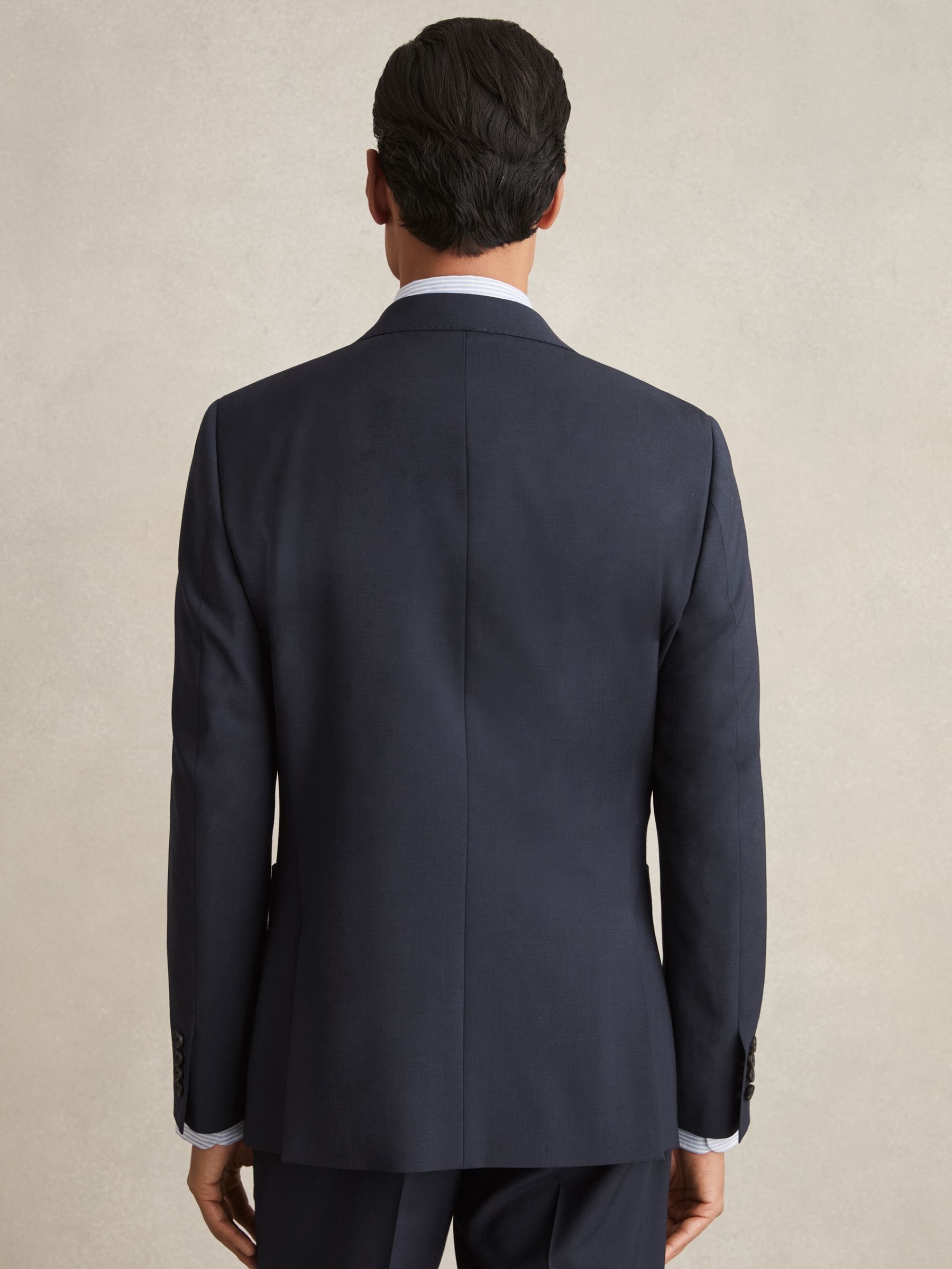 Slim-Fit Double-Breasted Wool-Blend Suit Blazer in Bright Blue