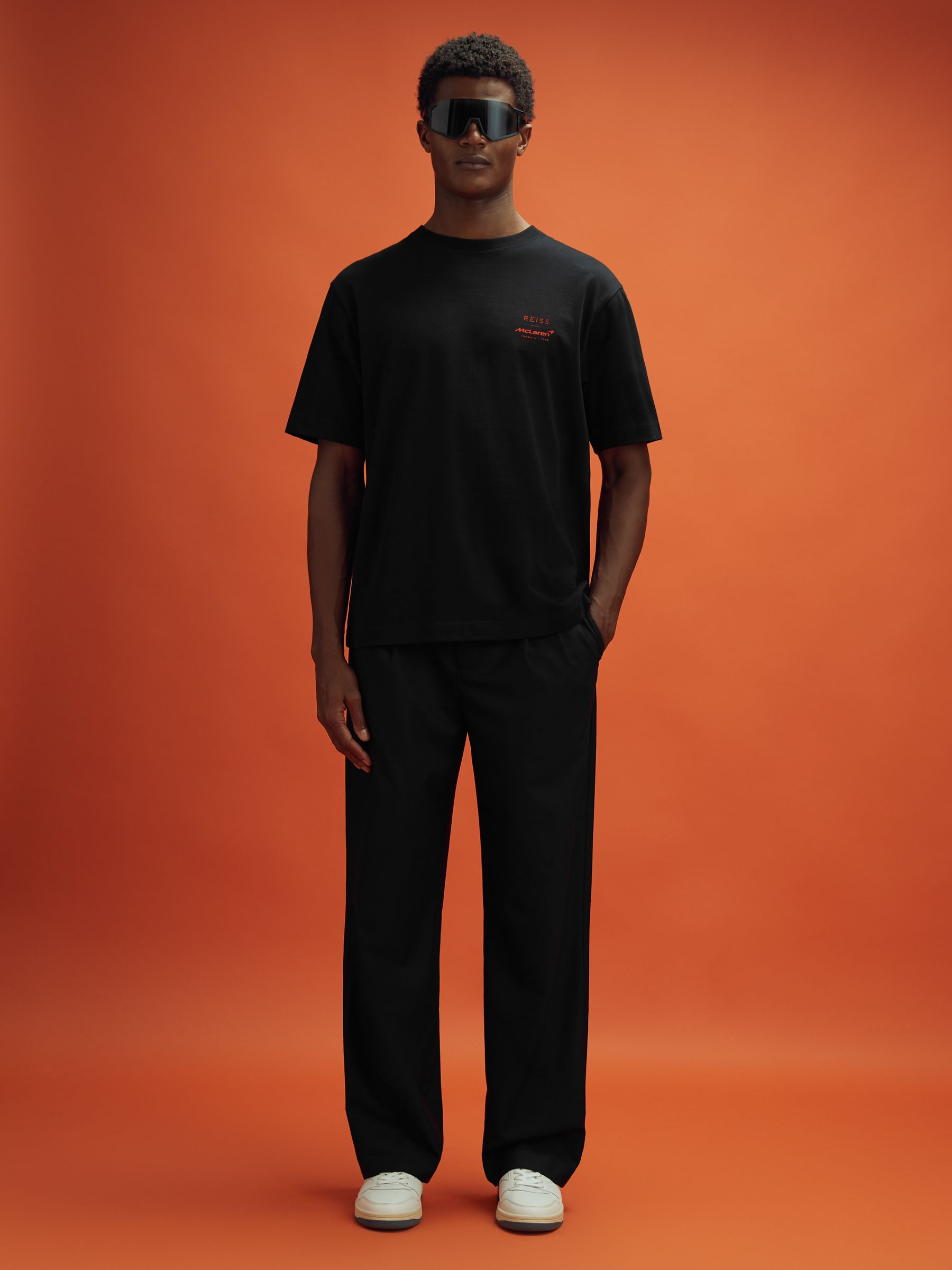 McLaren F1 Oversized Cotton Crew Neck T-Shirt in Black