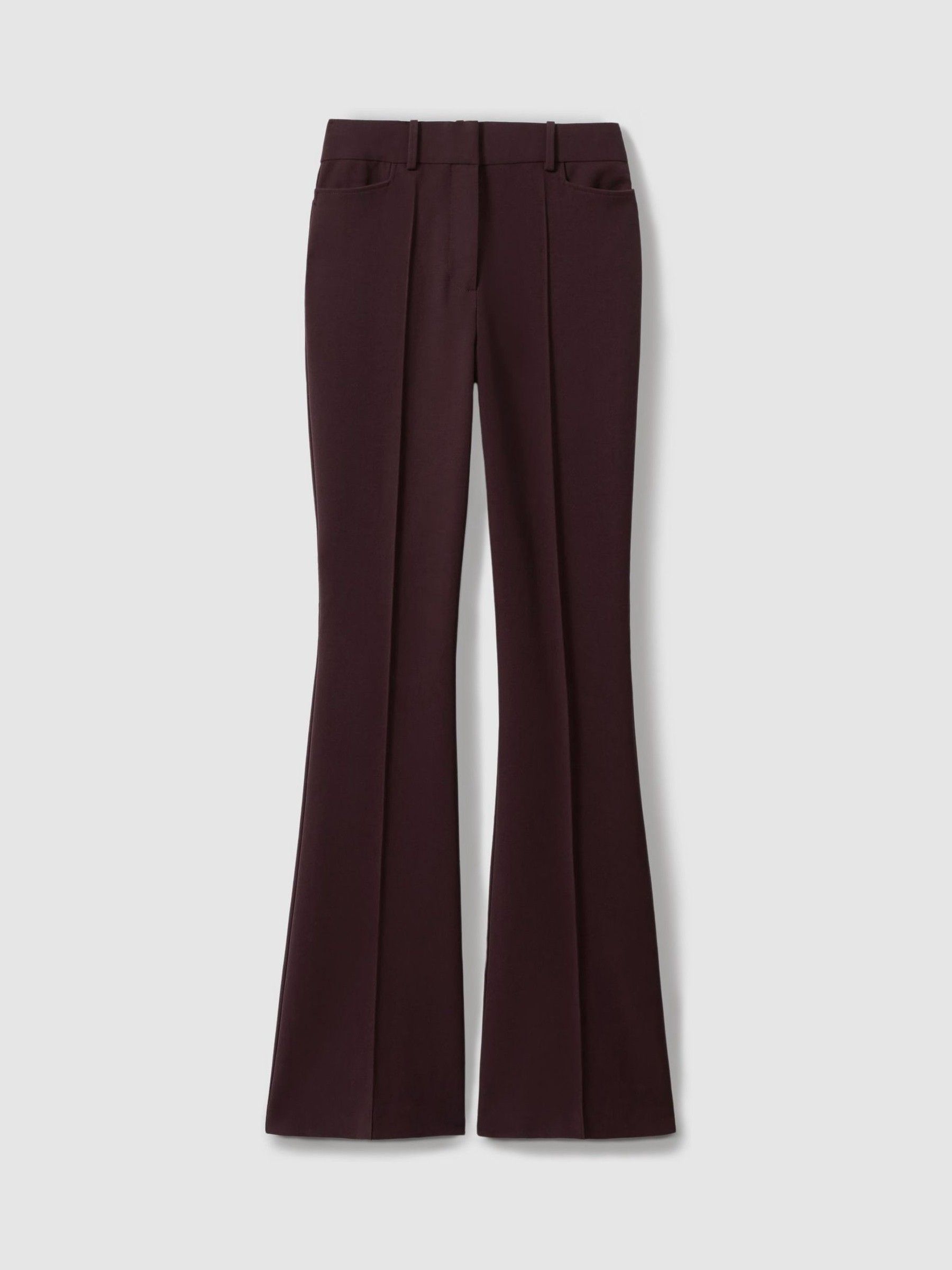 Petite Flared Suit Trousers in Berry