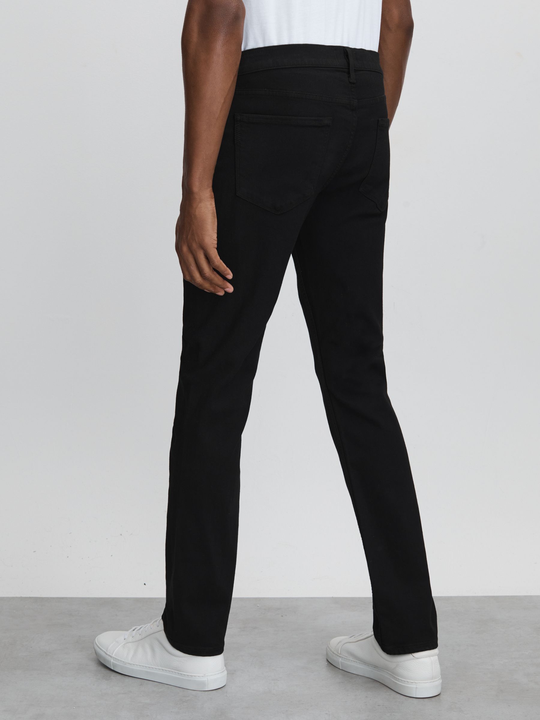 Paige Slim Fit Stretch Jeans in Black Shadow