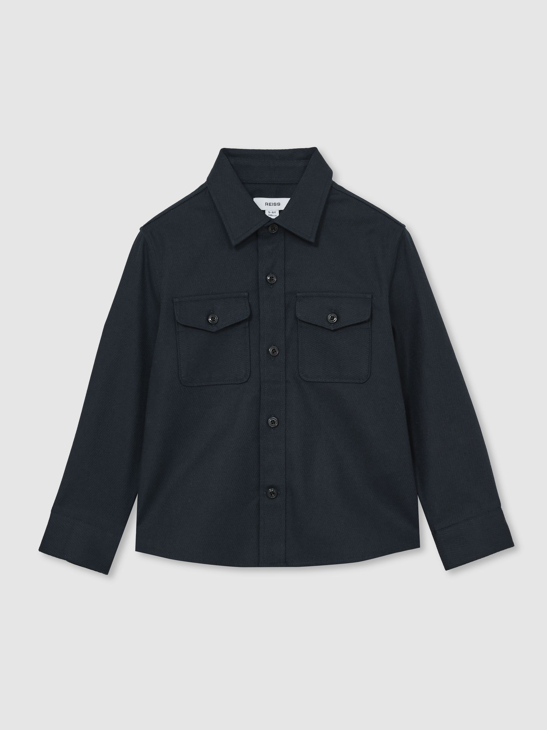 3-9 yrs Twin Pocket Textured Overshirt in Navy