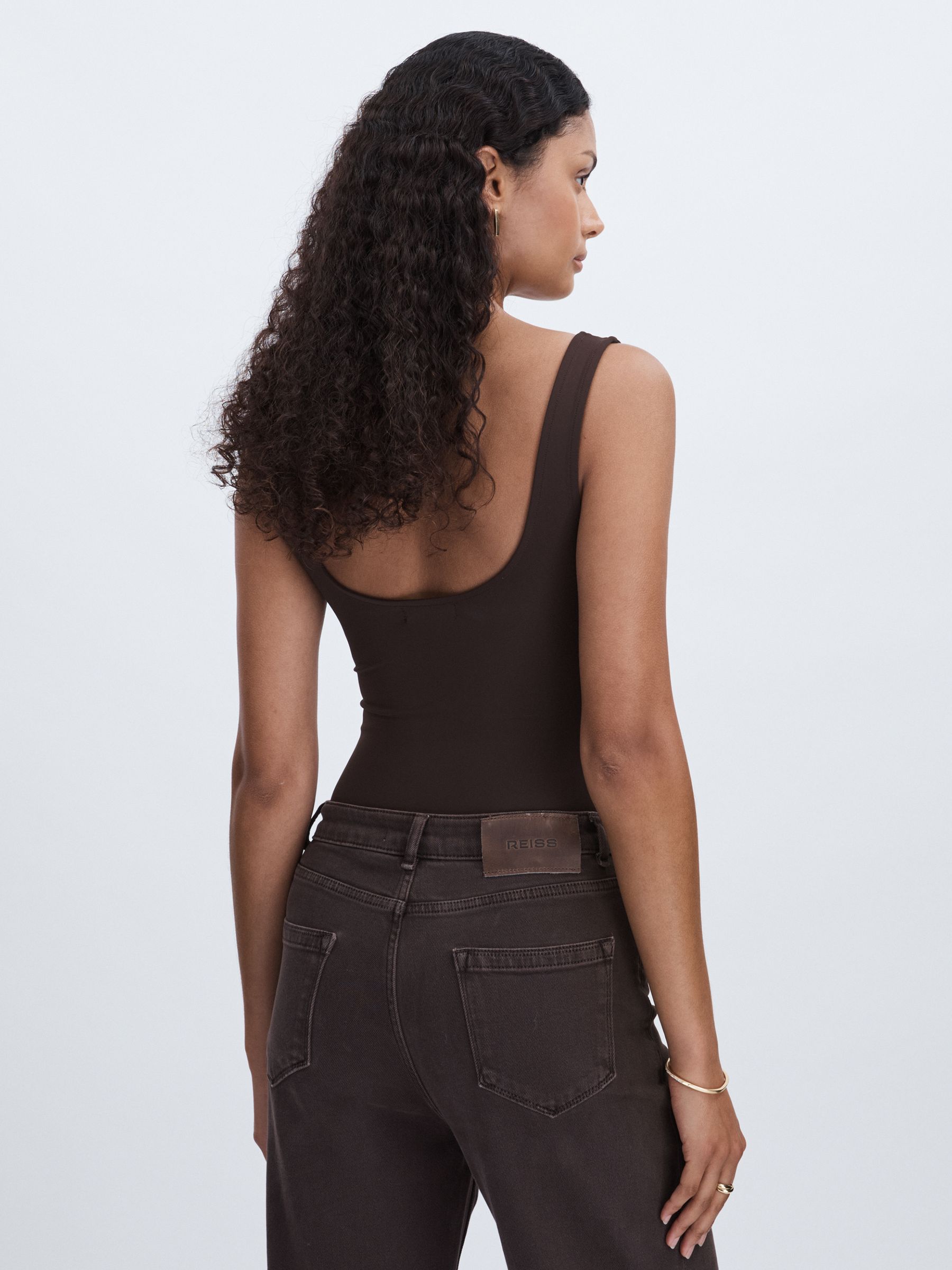 Good American Scuba Tank Bodysuit in Black/Brown