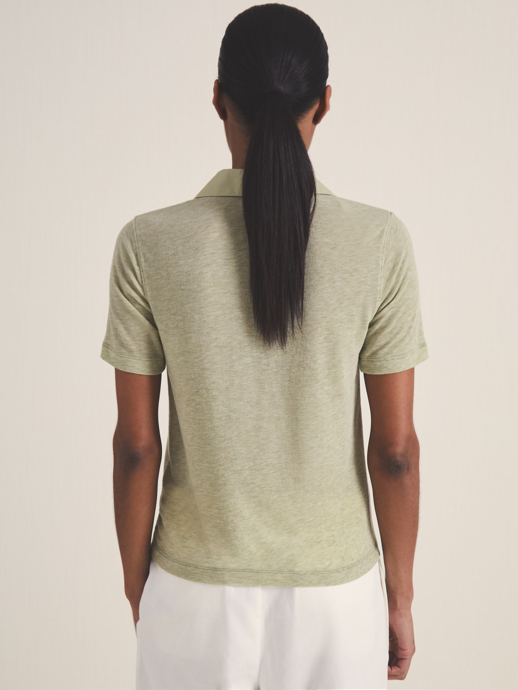 Reiss | Les 100 Ciels Polo Shirt With Cashmere in Sage