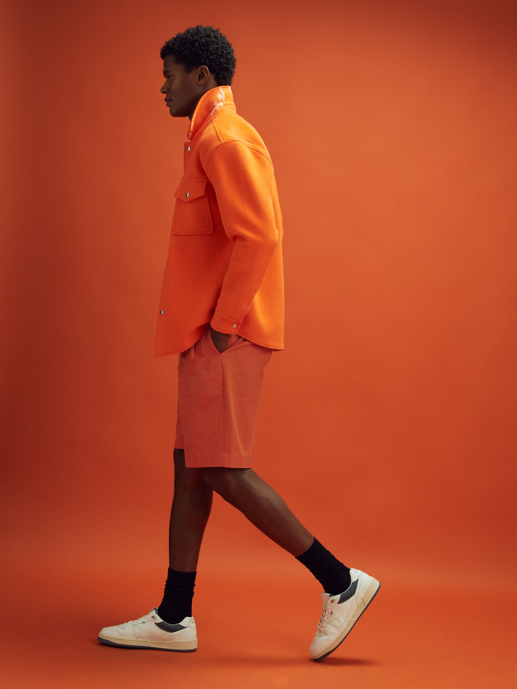 McLaren F1 Twill Relaxed Shorts in Papaya