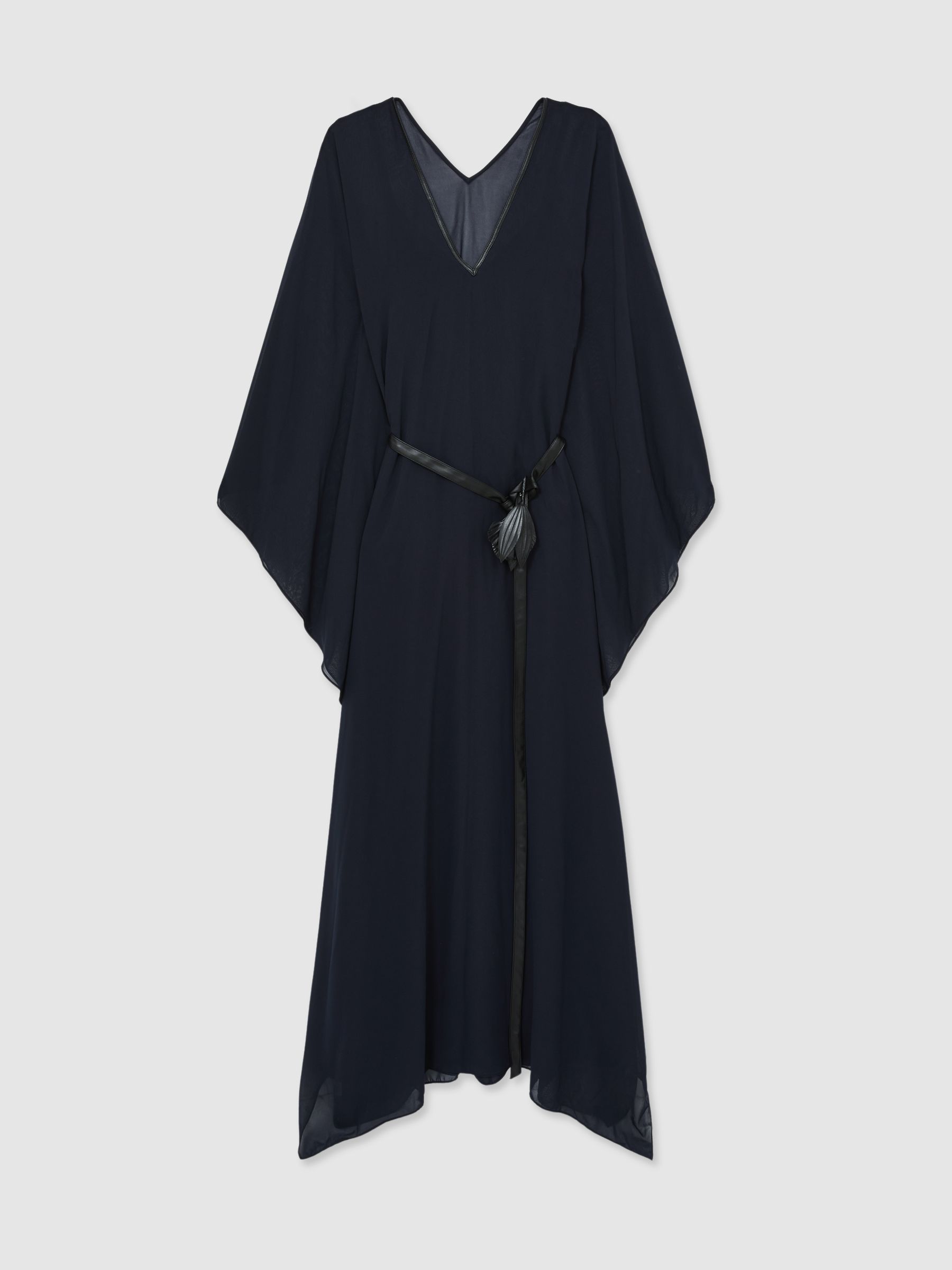 Halston Bell Sleeve Maxi Dress in Dark Navy