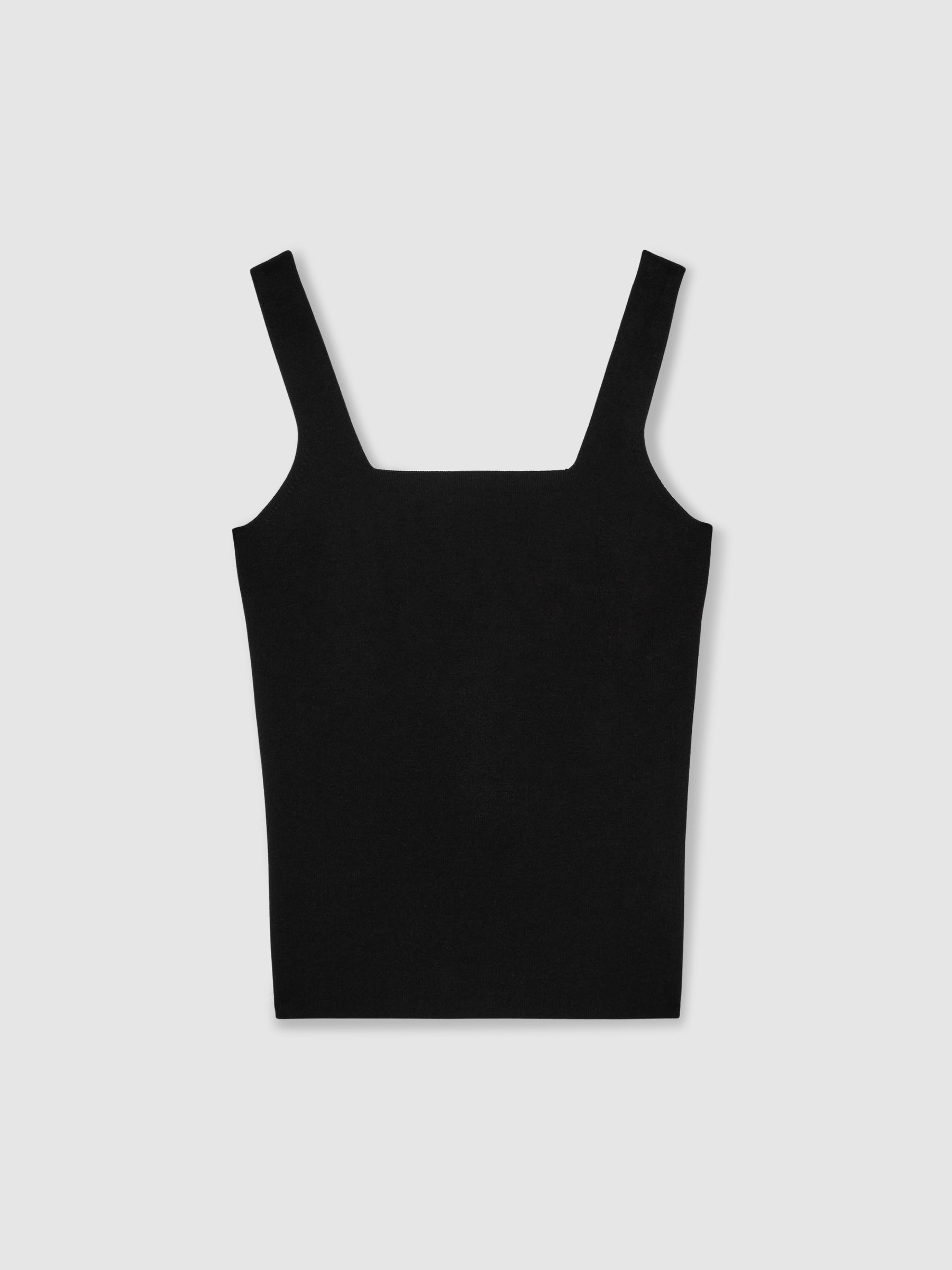 Knitted Square Neck Vest in Black