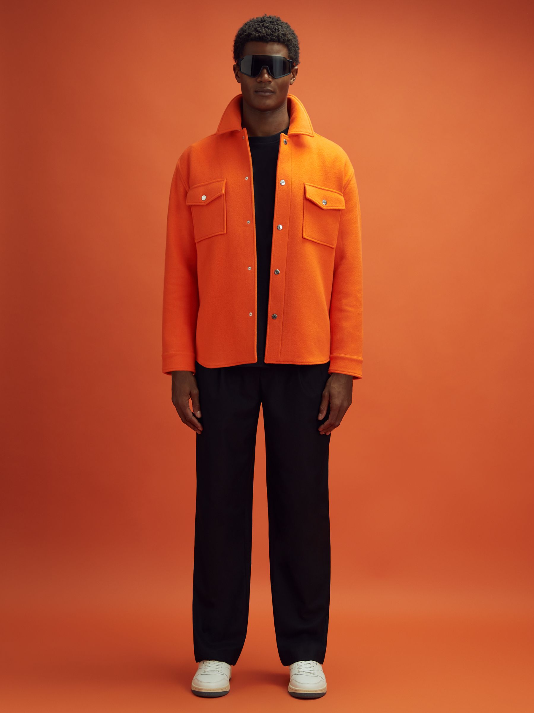 McLaren F1 Wool Blend Twin Pocket Overshirt in Papaya