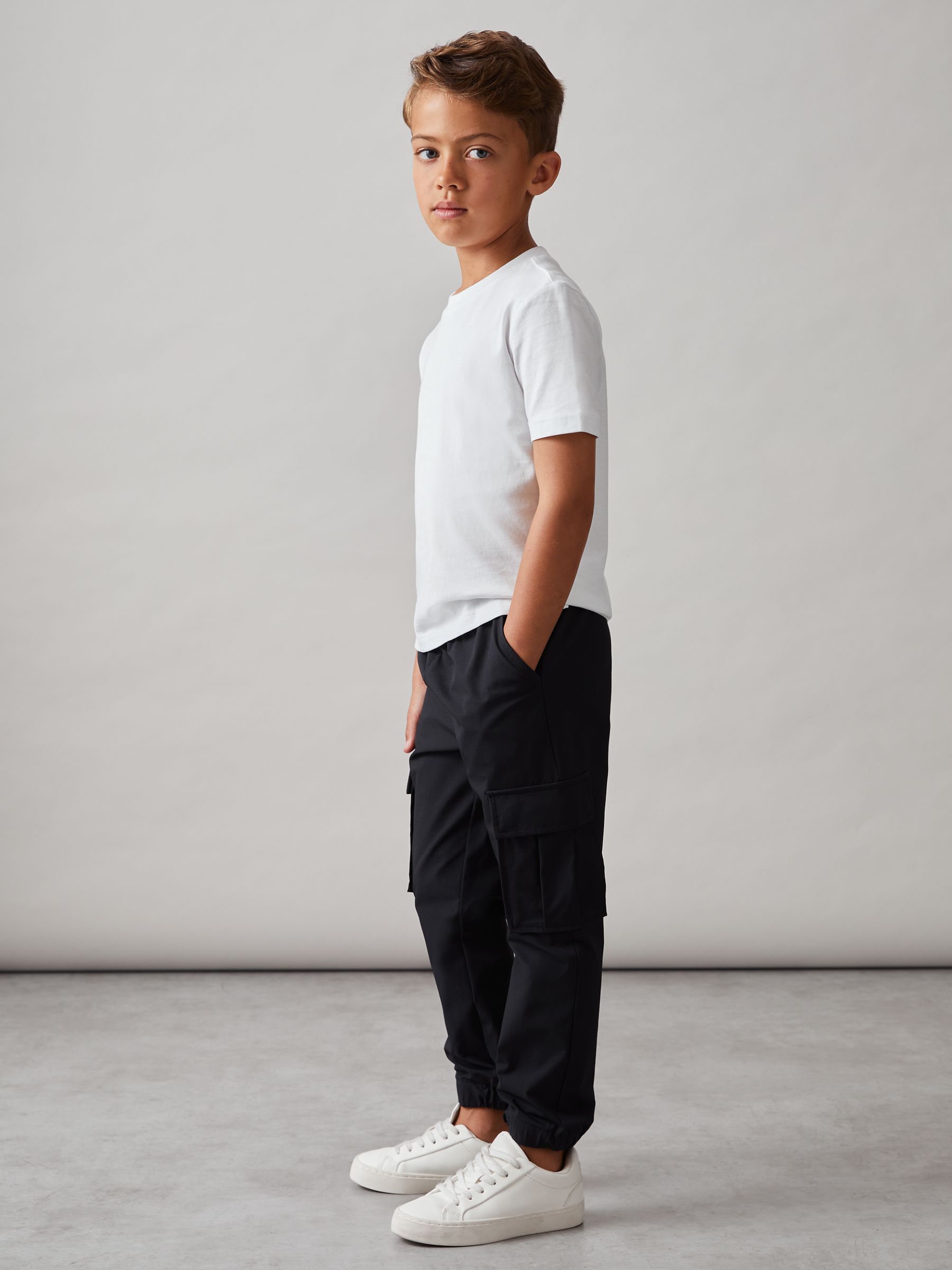 9-13 yrs Technical Drawstring Trousers in Black