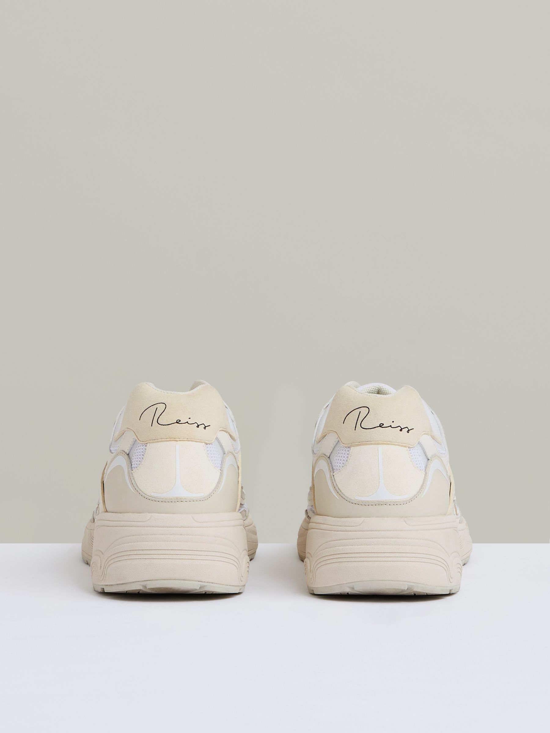 Nubuck and Mesh Trainers in White