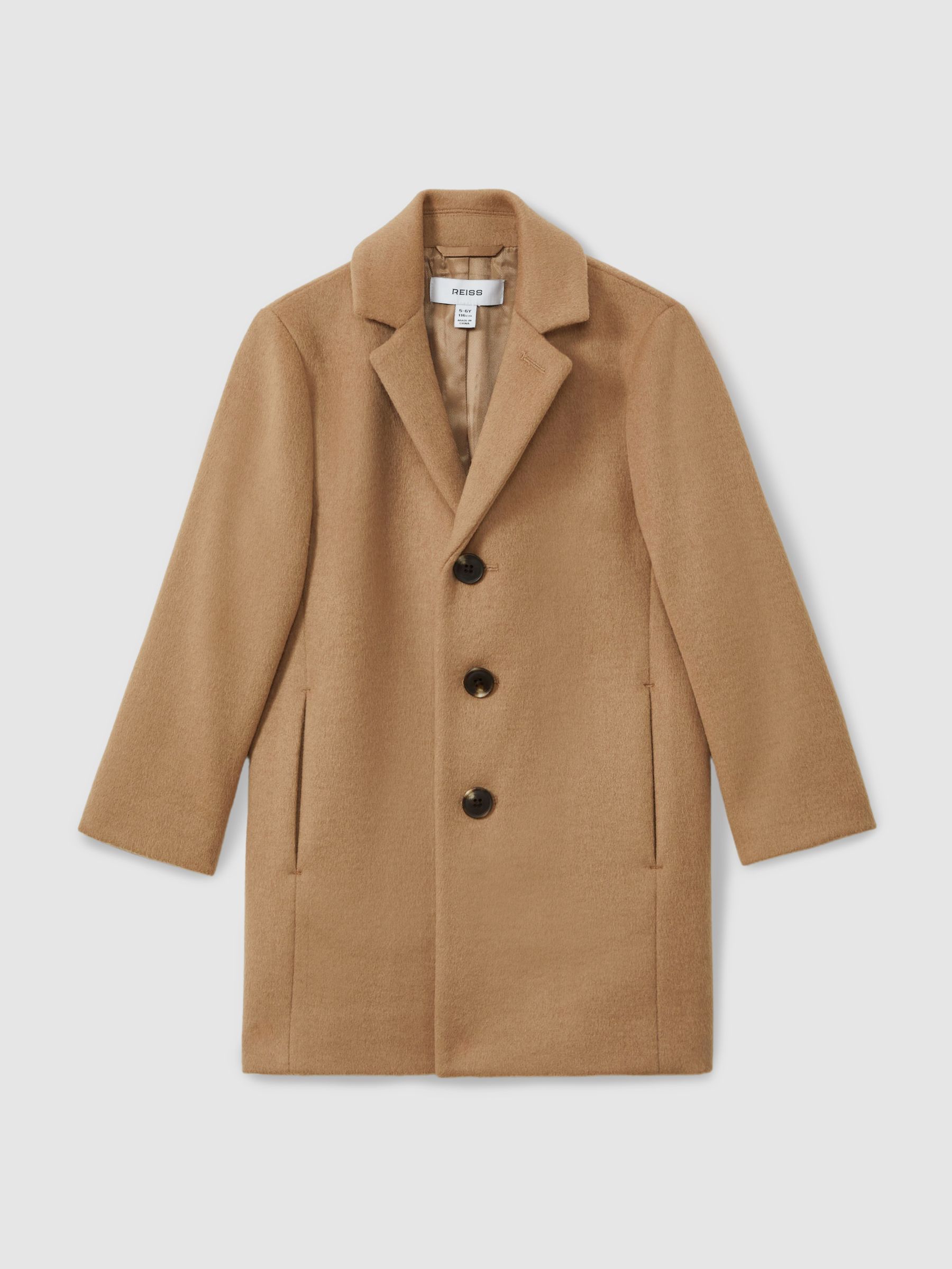 3-9 yrs Single Breasted Overcoat in Camel