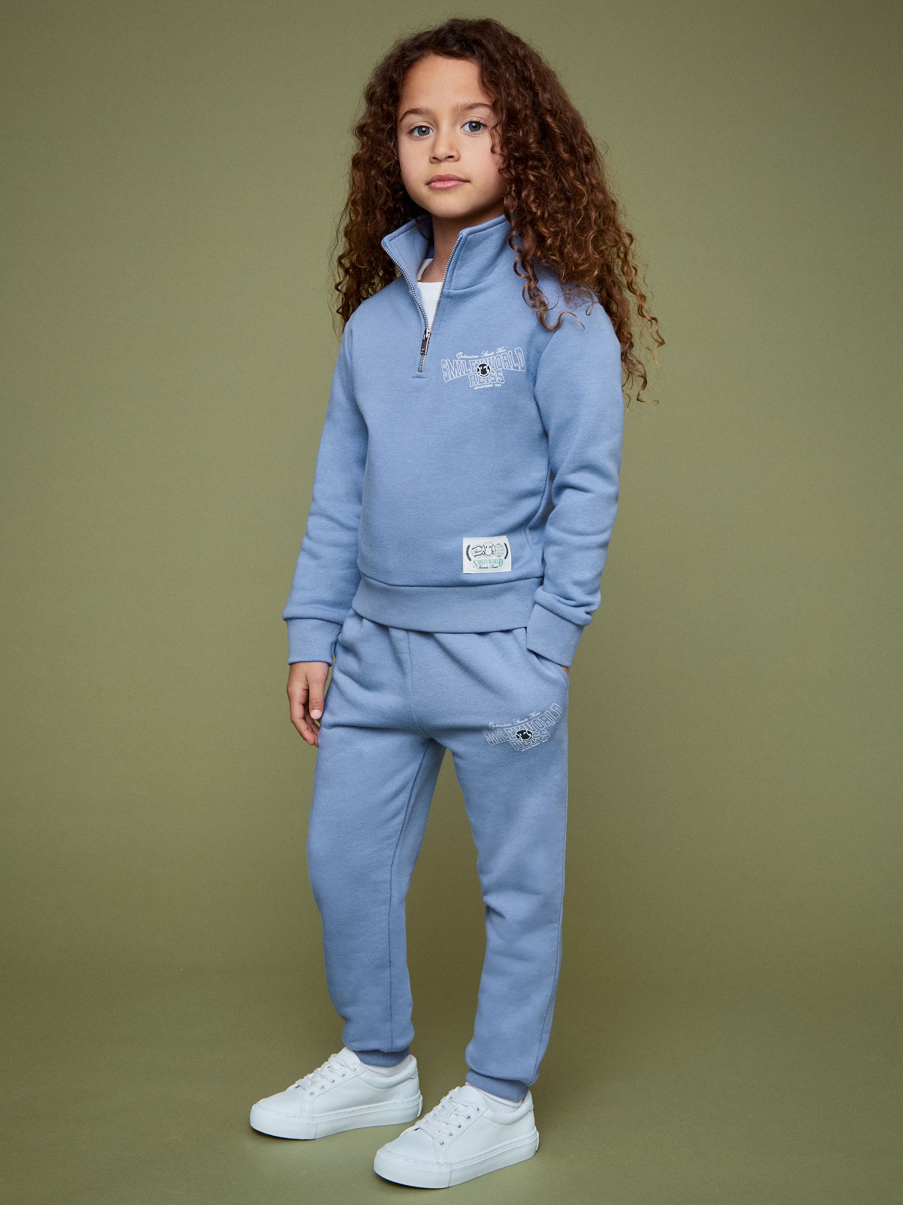 3-9 yrs SmileyWorld | Reiss Cuffed Joggers Unisex Fit in Blue