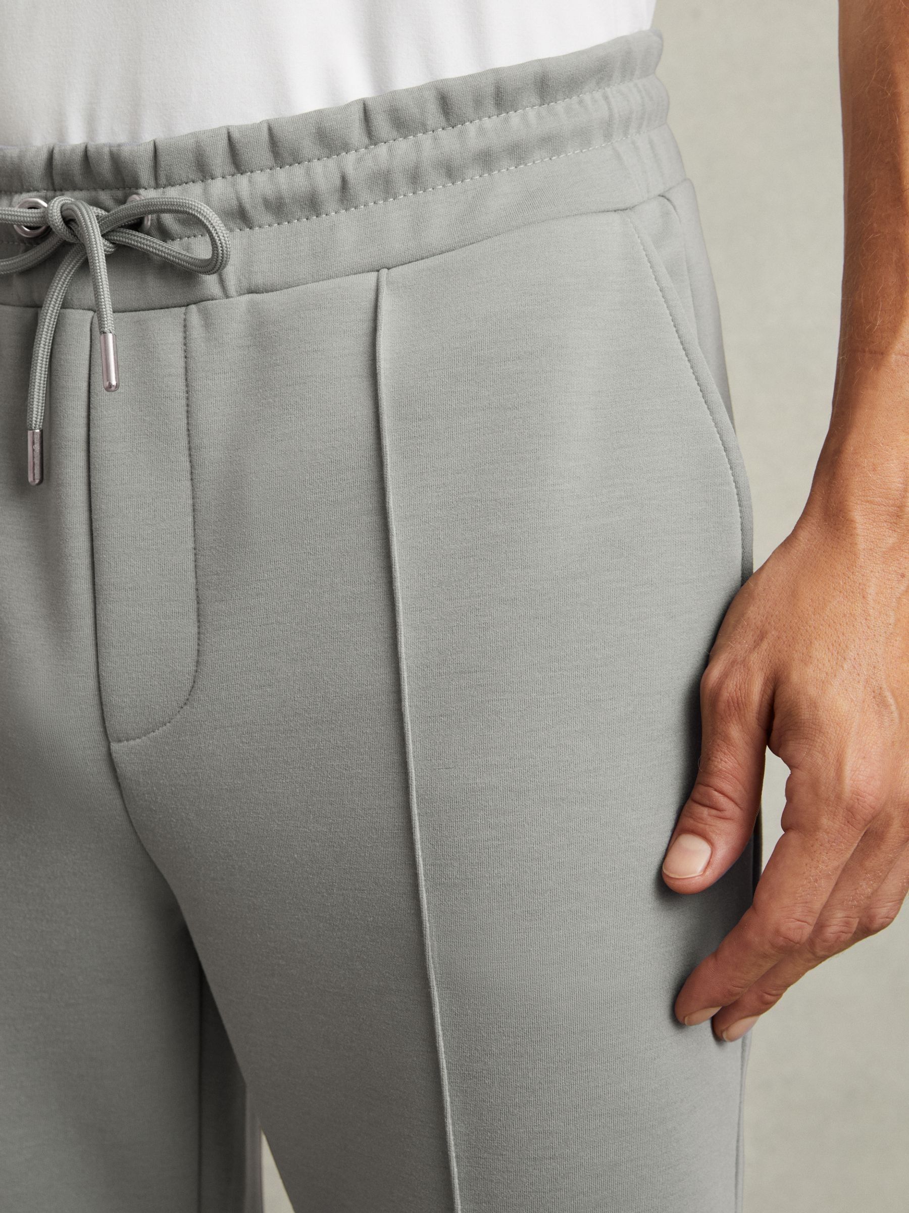 Interlock-Jersey Drawstring Joggers in Flint Grey