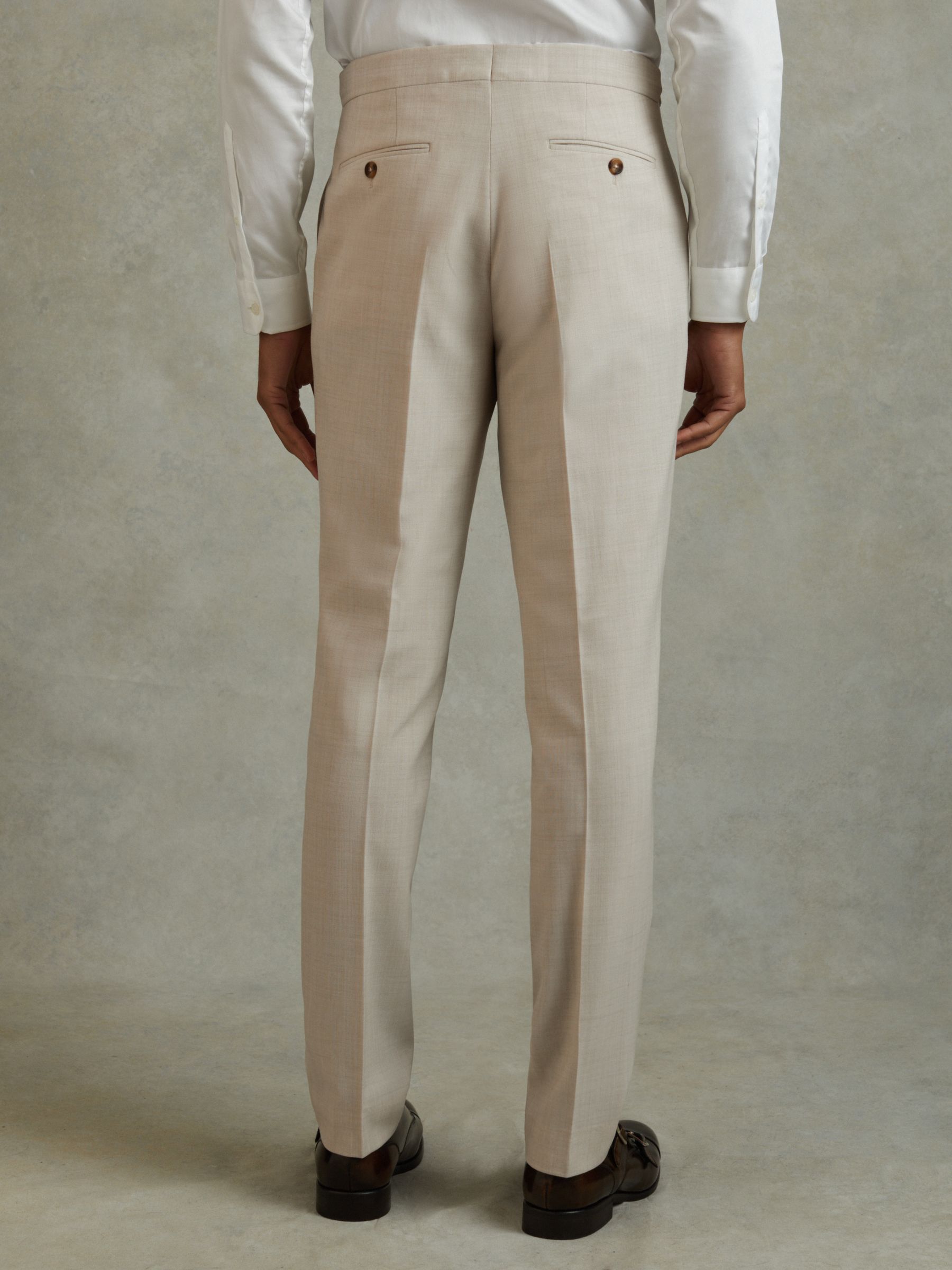 Slim Fit Side Adjuster Trousers in Stone
