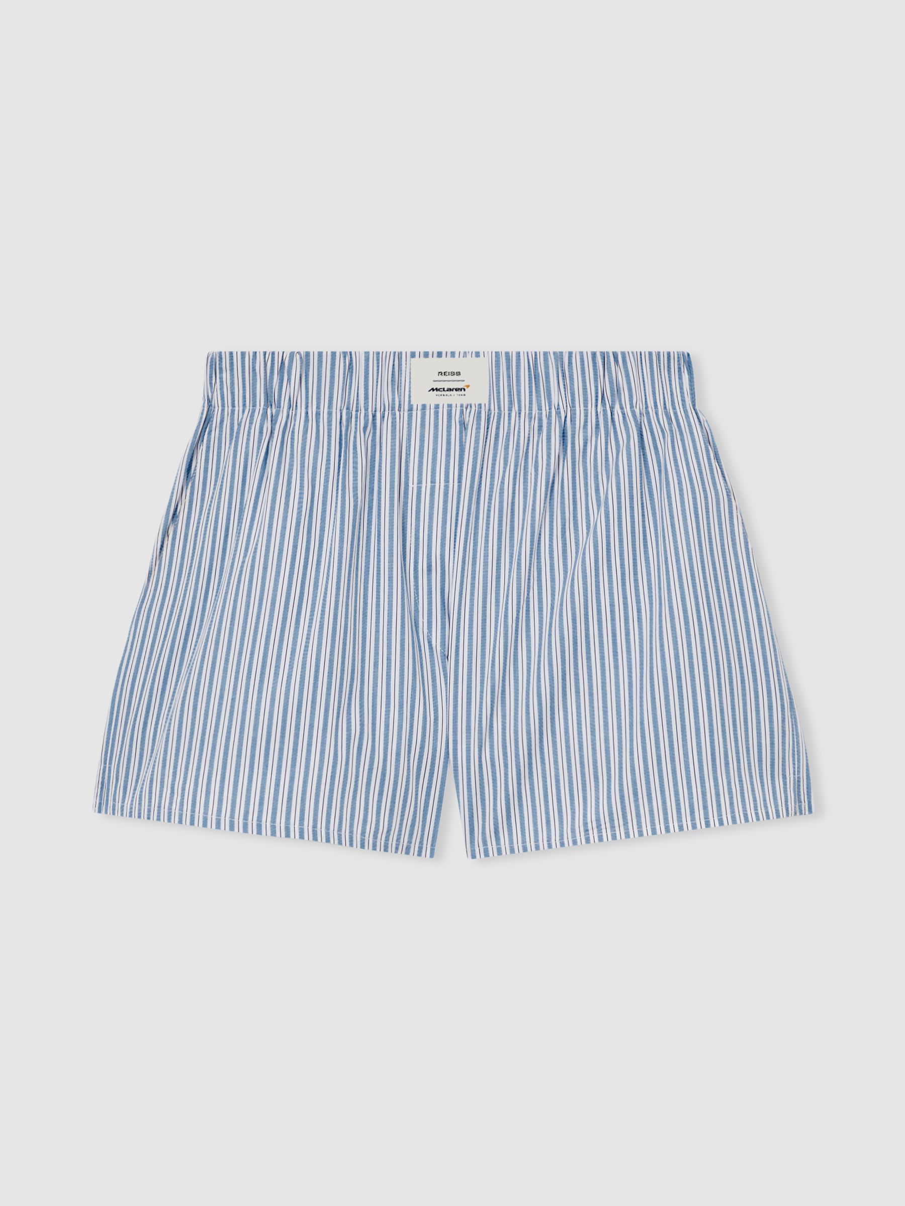 McLaren F1 Team Stripe Poplin Shorts in Soft Blue