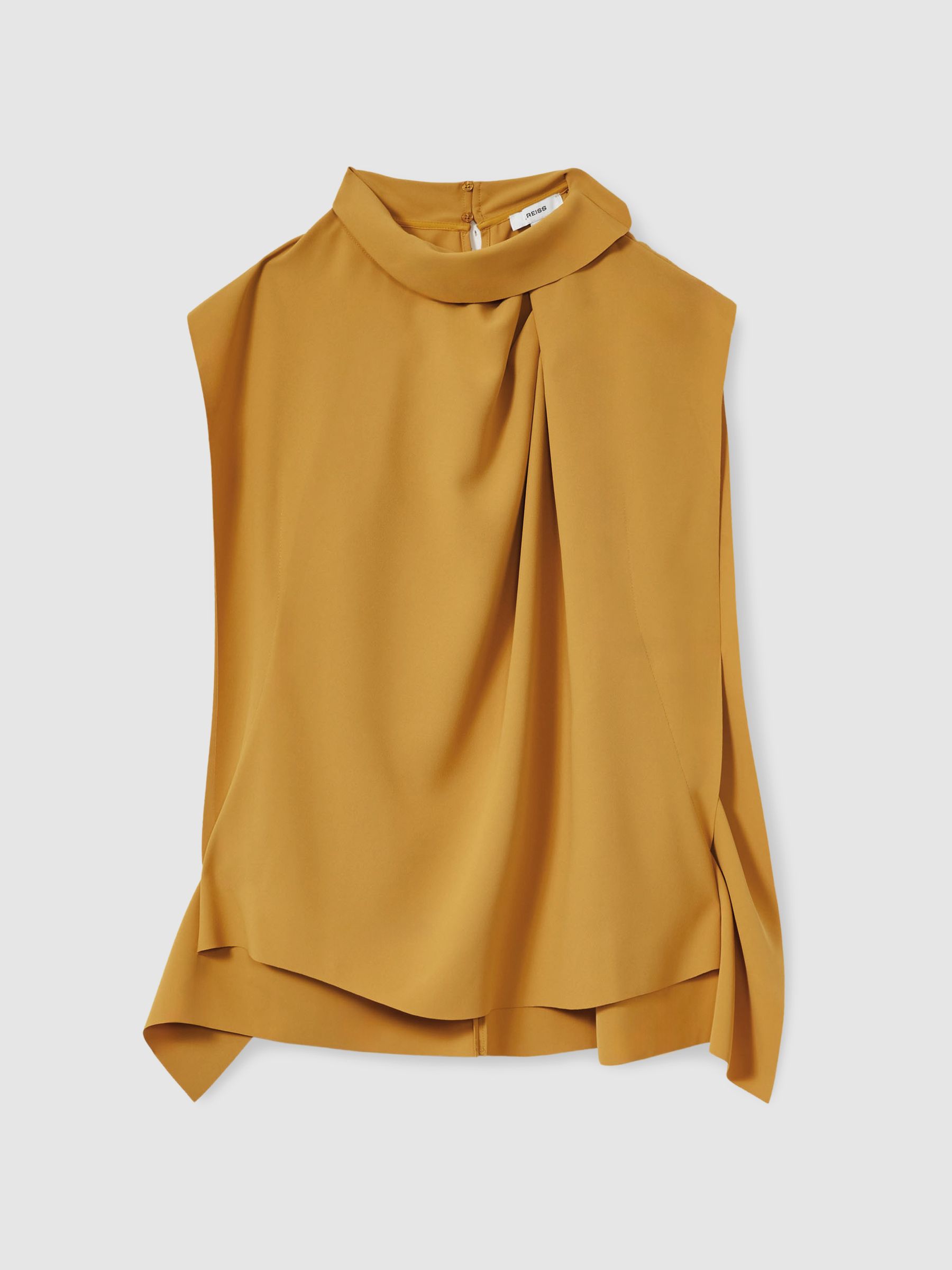 Drape-Neck Shell Top in Yellow