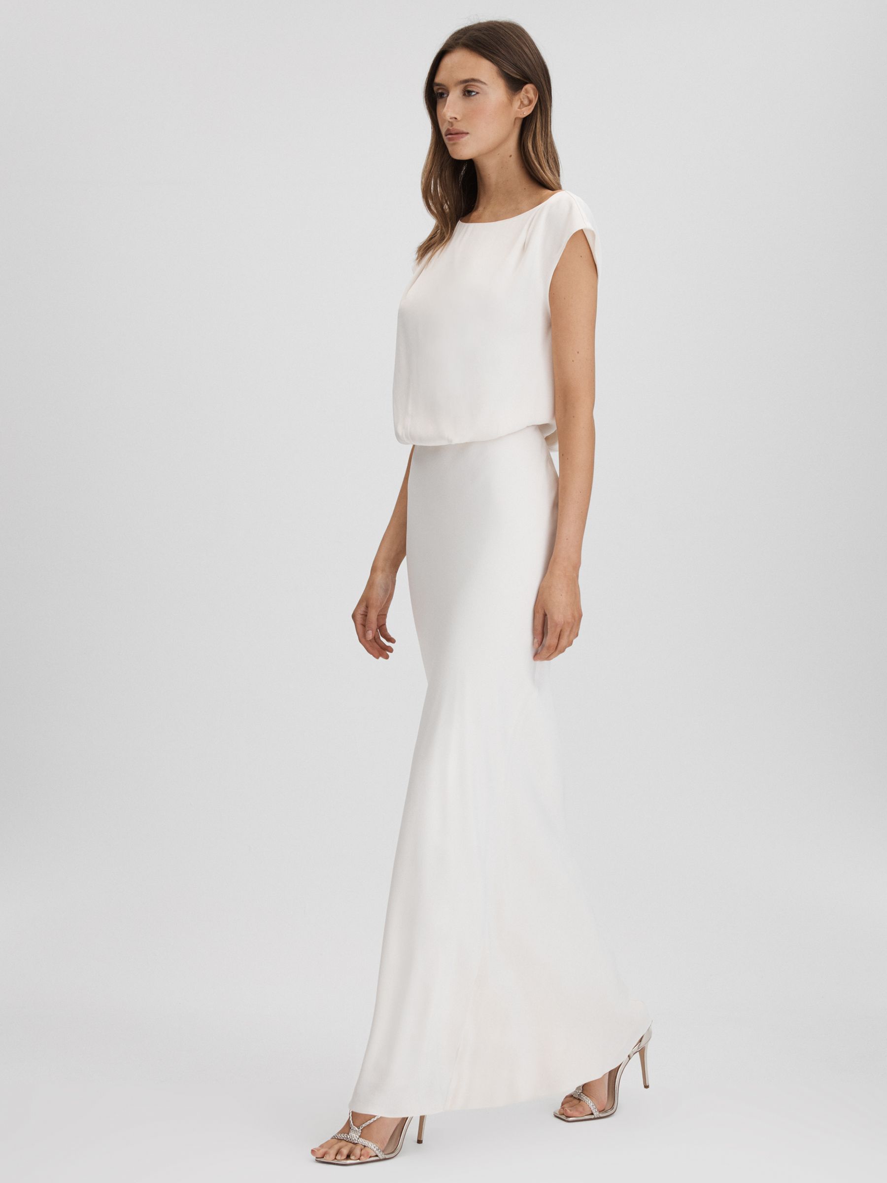 Leather Plaited Strappy Heeled Sandals in Gold