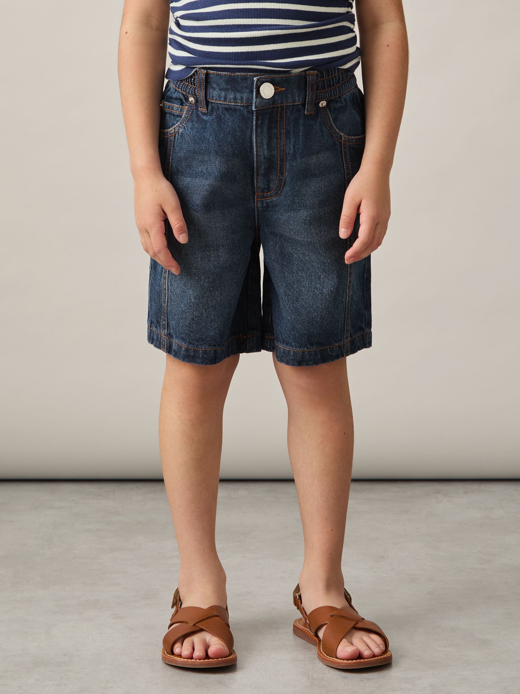 4-9 yrs Knee-Length Denim Shorts in Blue