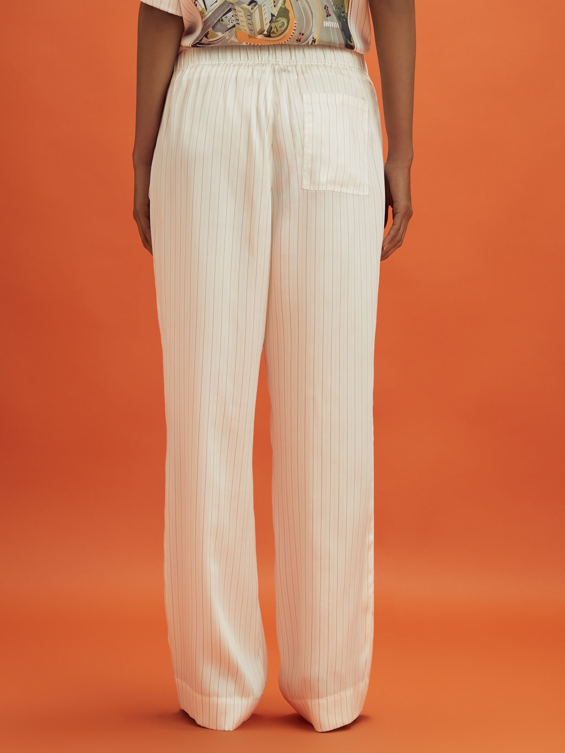 McLaren F1 Monte Carlo Wide Leg Drawstring Trousers in White Multi