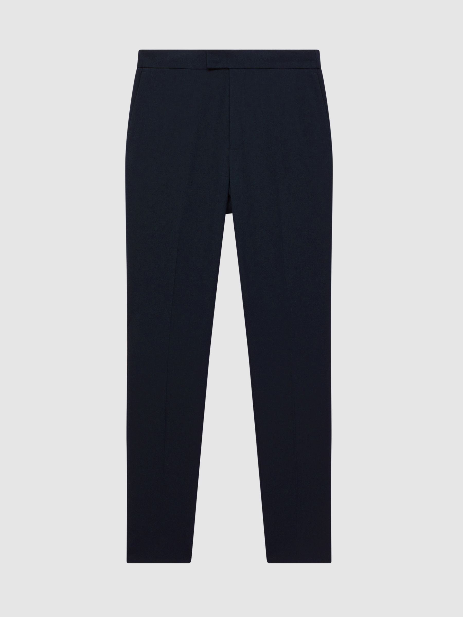 Stretch Slim Fit Drawstring Trousers in Navy