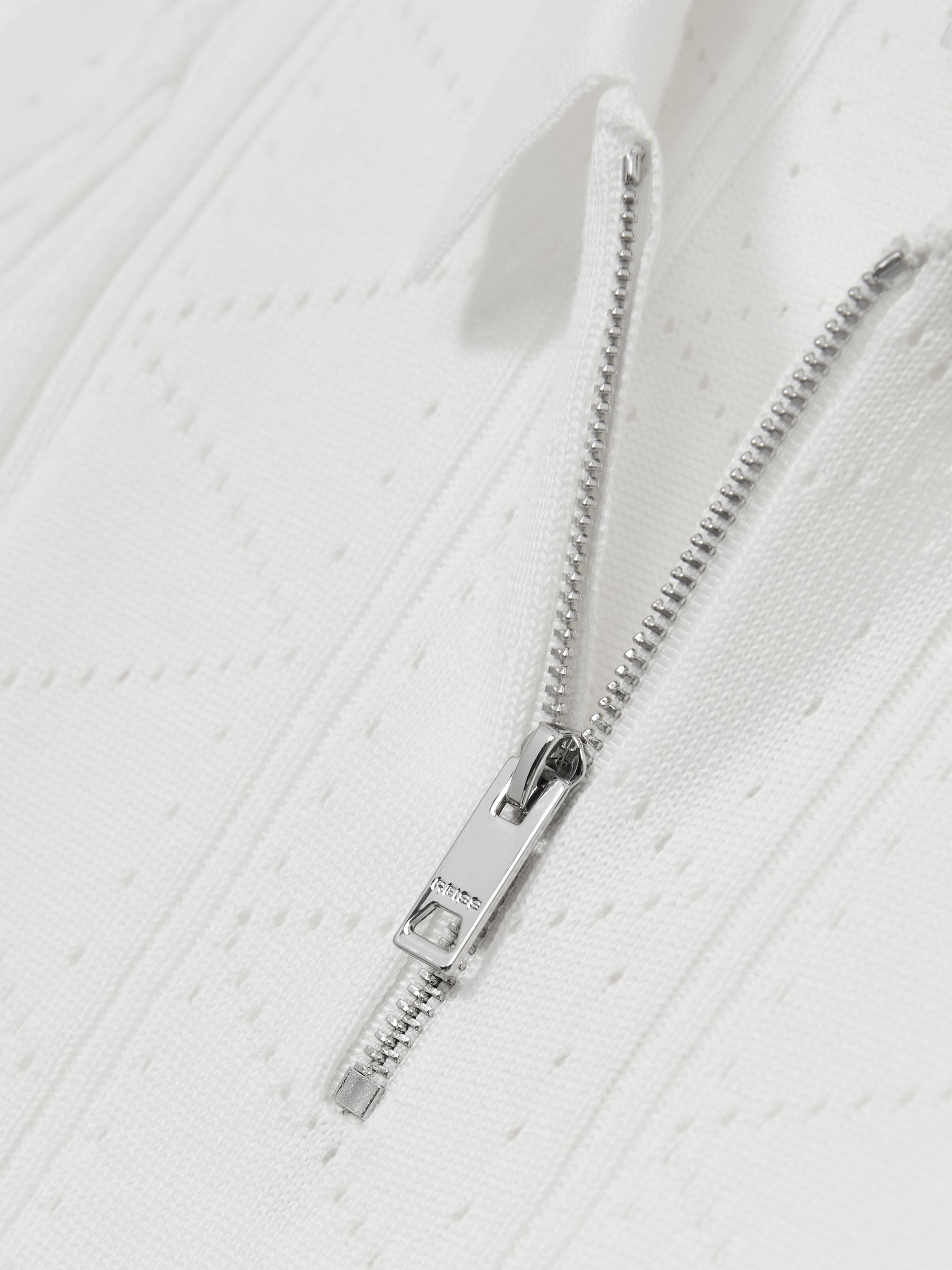 13-14 yrs Half-Zip Pointelle Polo Shirt in Off White