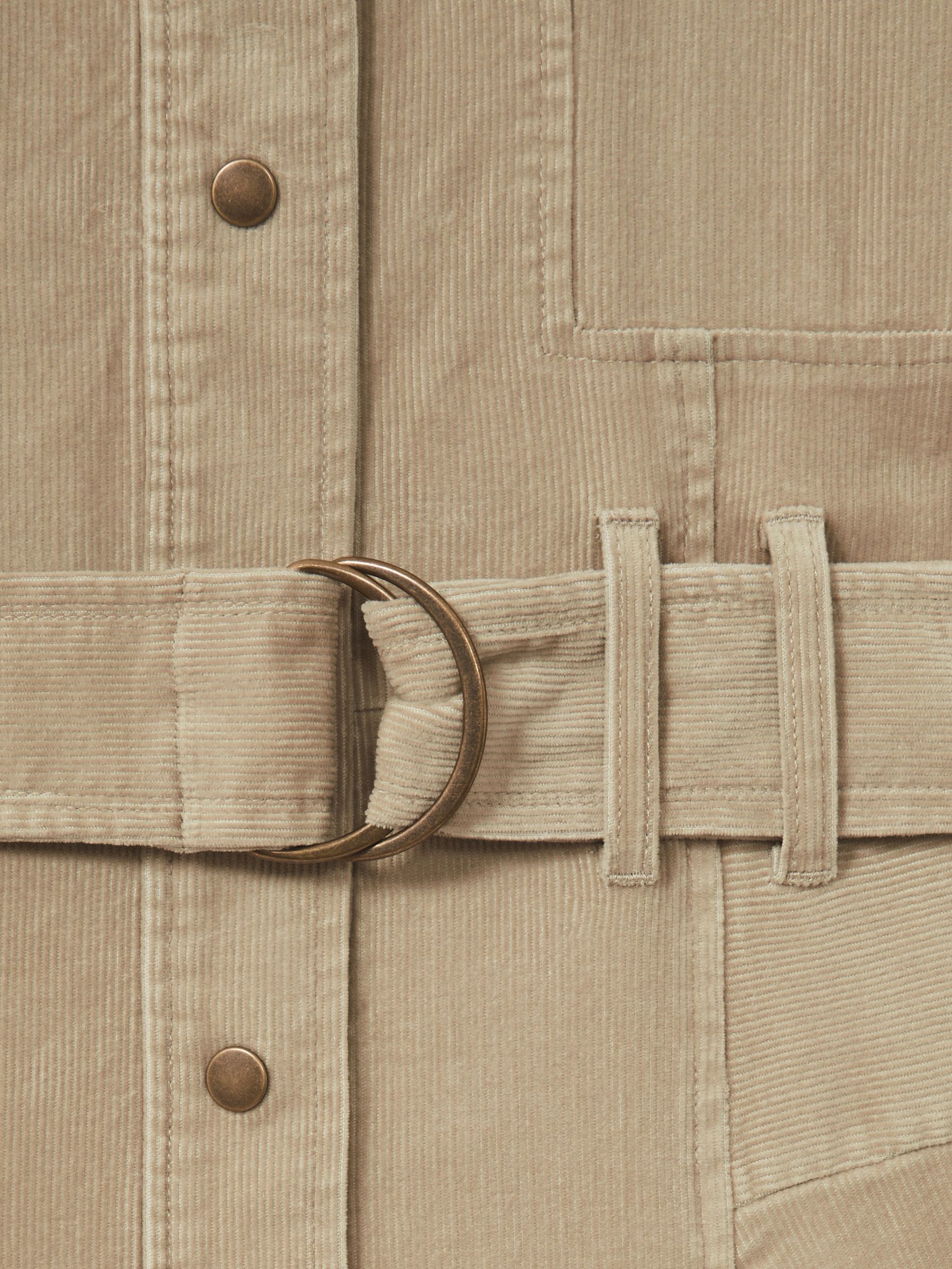 Cotton Corduroy Tapered Jumpsuit With Stretch in Neutral