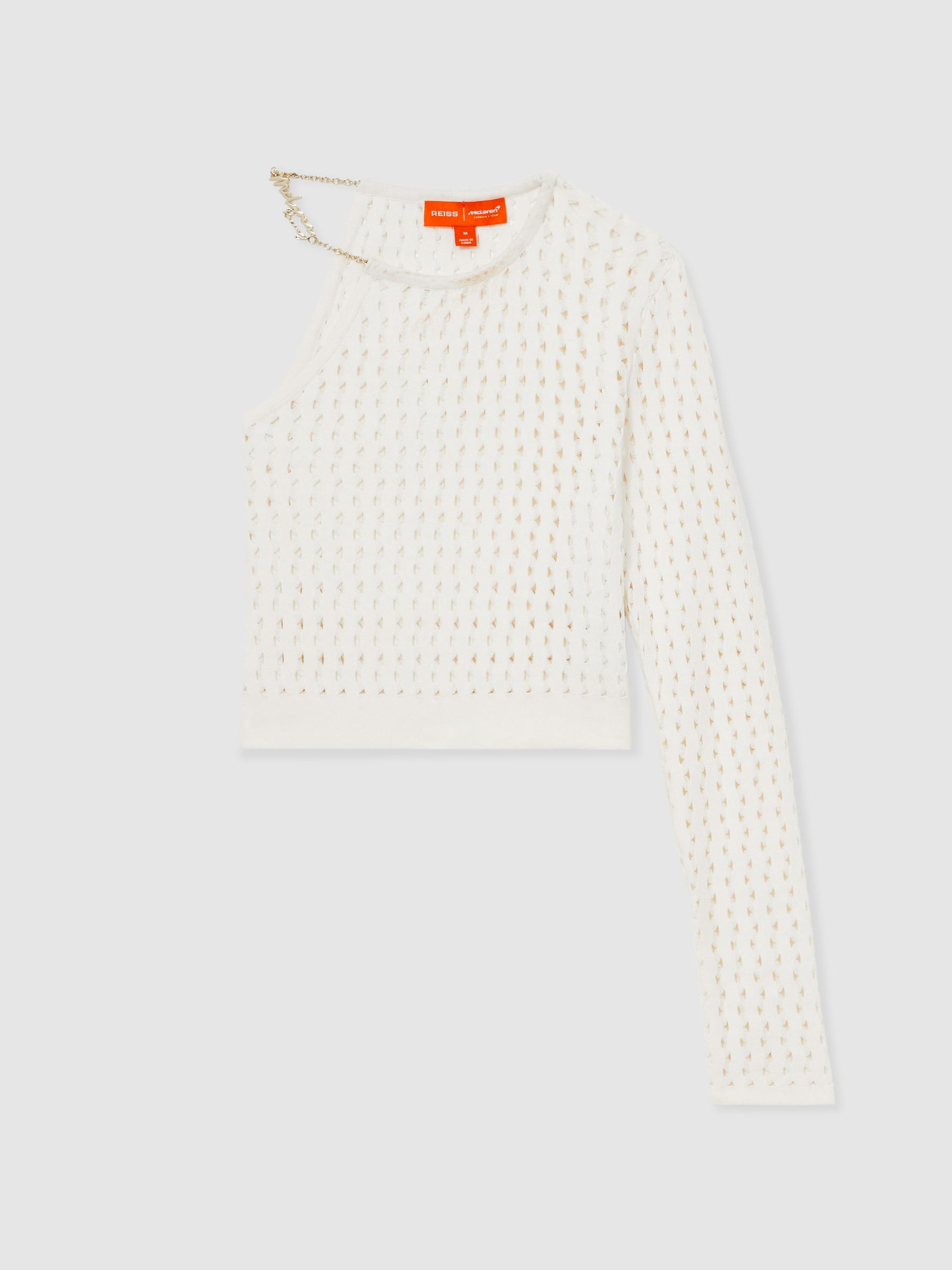 McLaren F1 Team One-Sleeve Crop Top in White