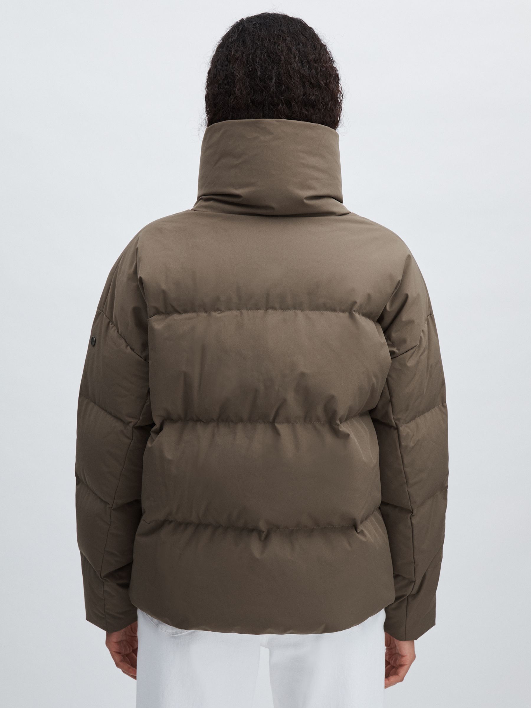 Scandinavian Edition Short Puffer Jacket in Brown