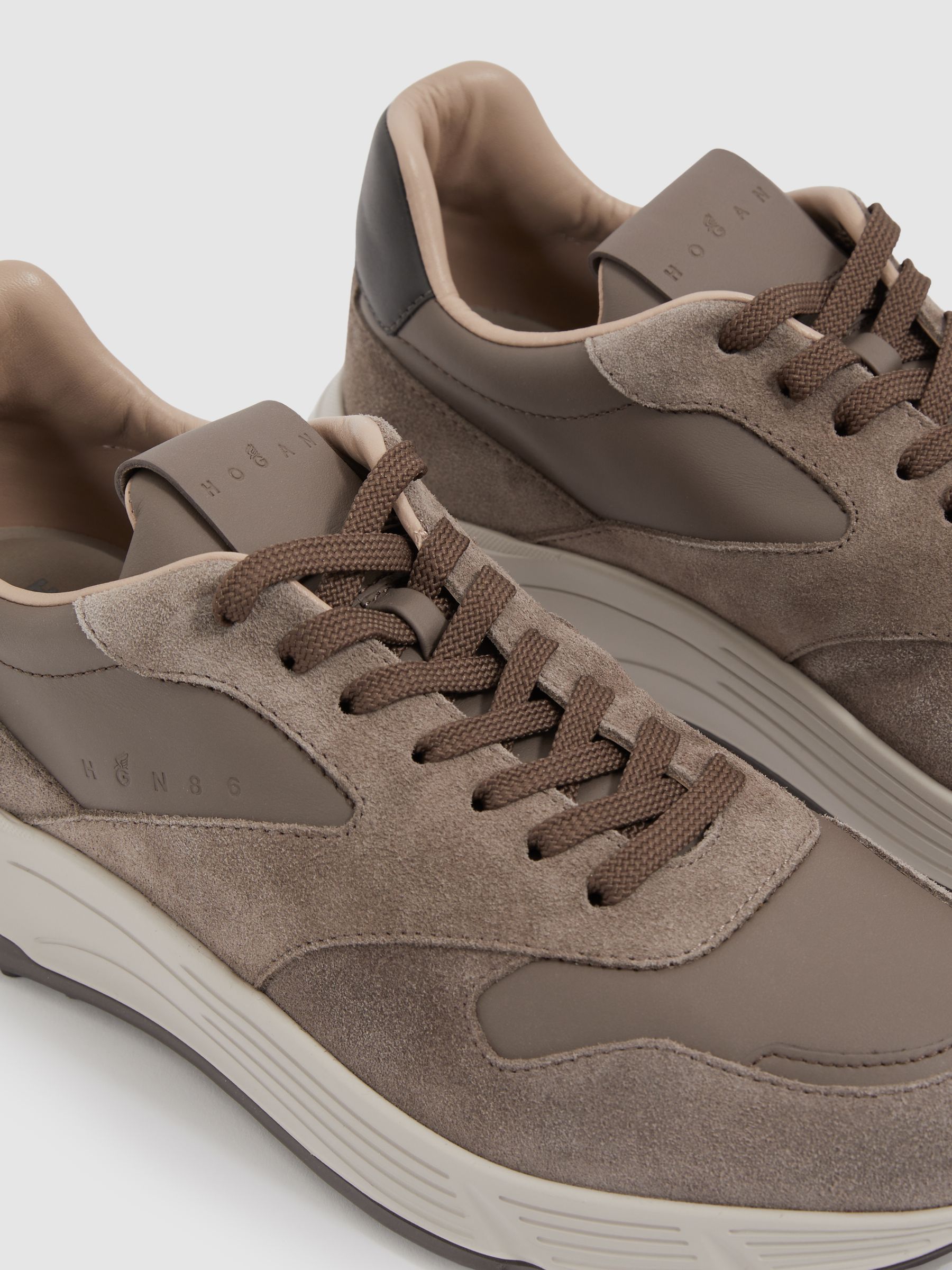 Hogan Suede Technical Trainers in Brown Multi