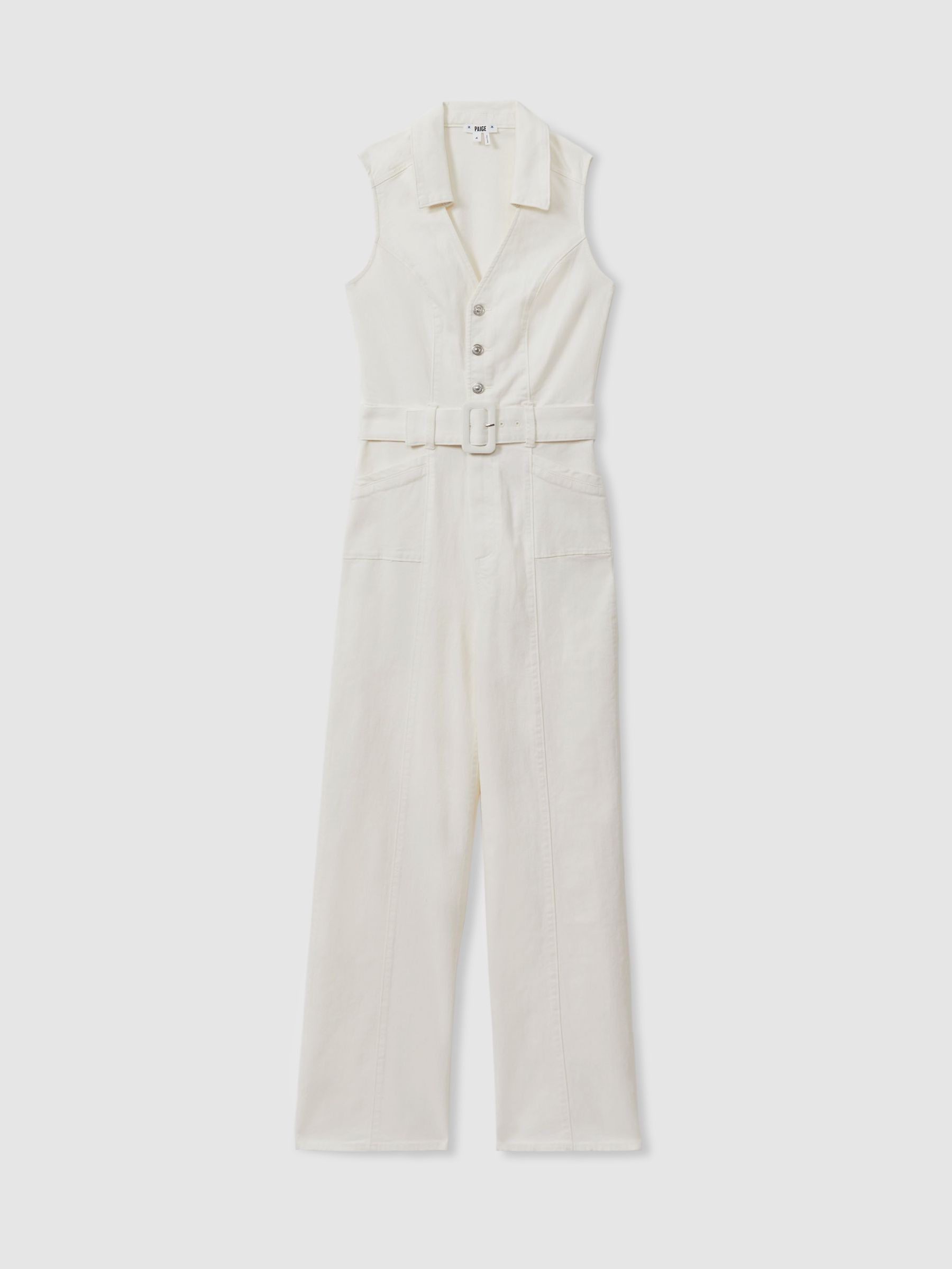 Paige Denim Jumpsuit in Ecru