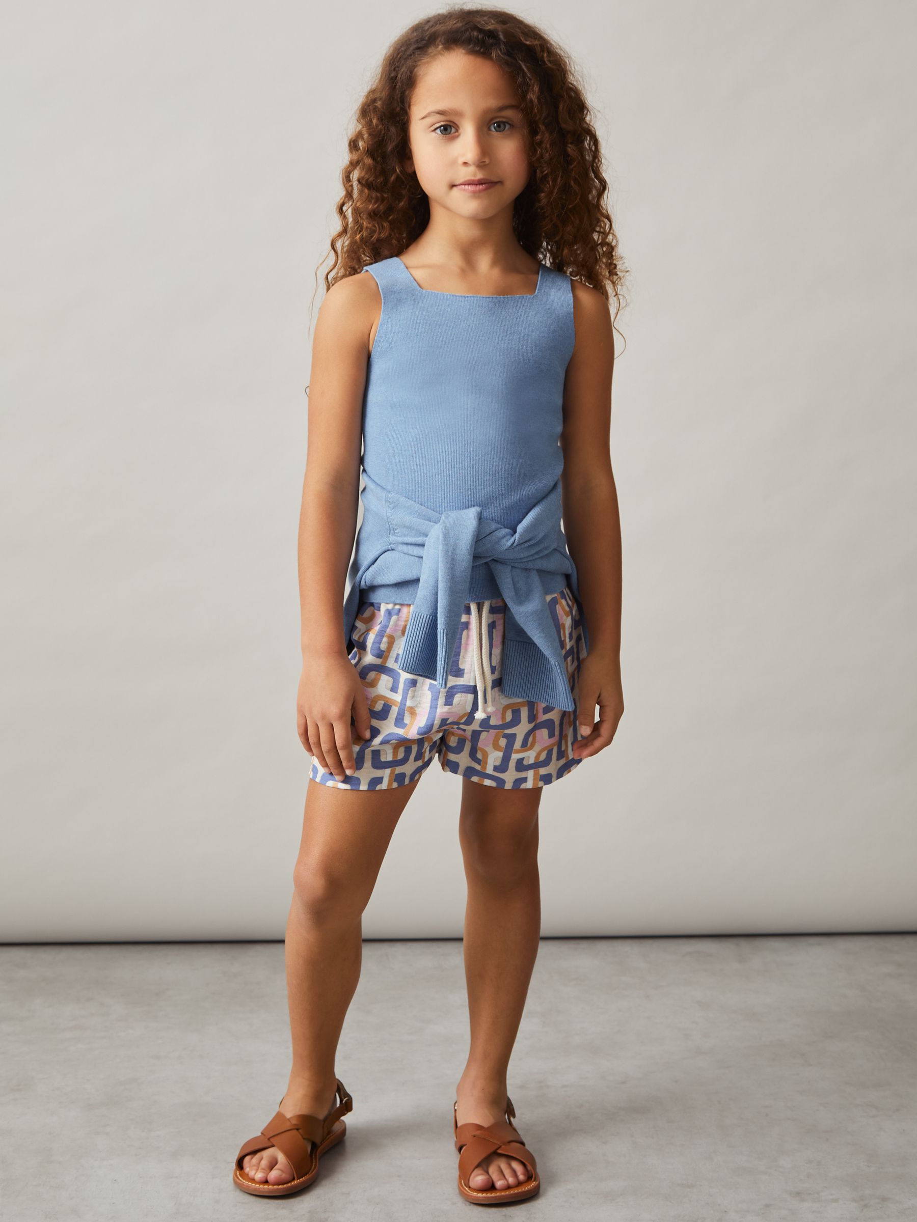 4-9 yrs Compact Knit Top And Cardigan Set in Blue