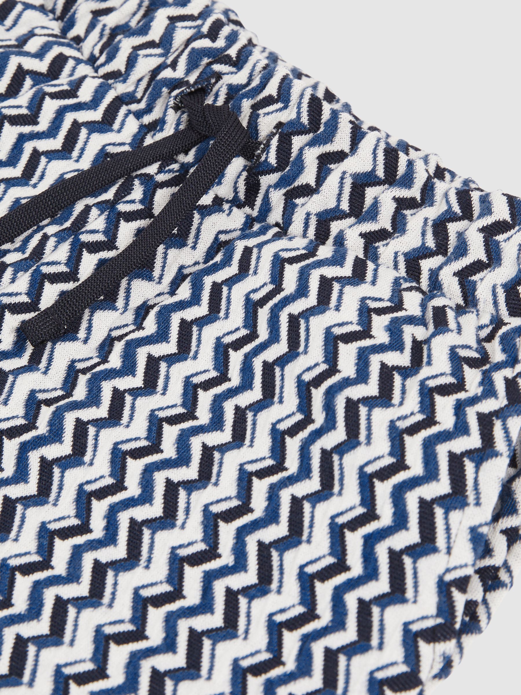 3-9 yrs Zig-Zag Knit Drawstring Shorts in Blue