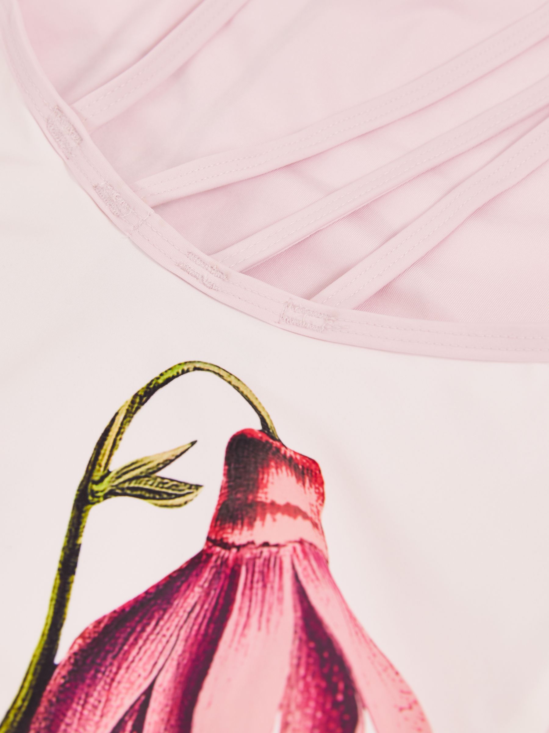 4-9 yrs Reiss | NYBG Floral One-Shoulder Swimsuit in Ivory