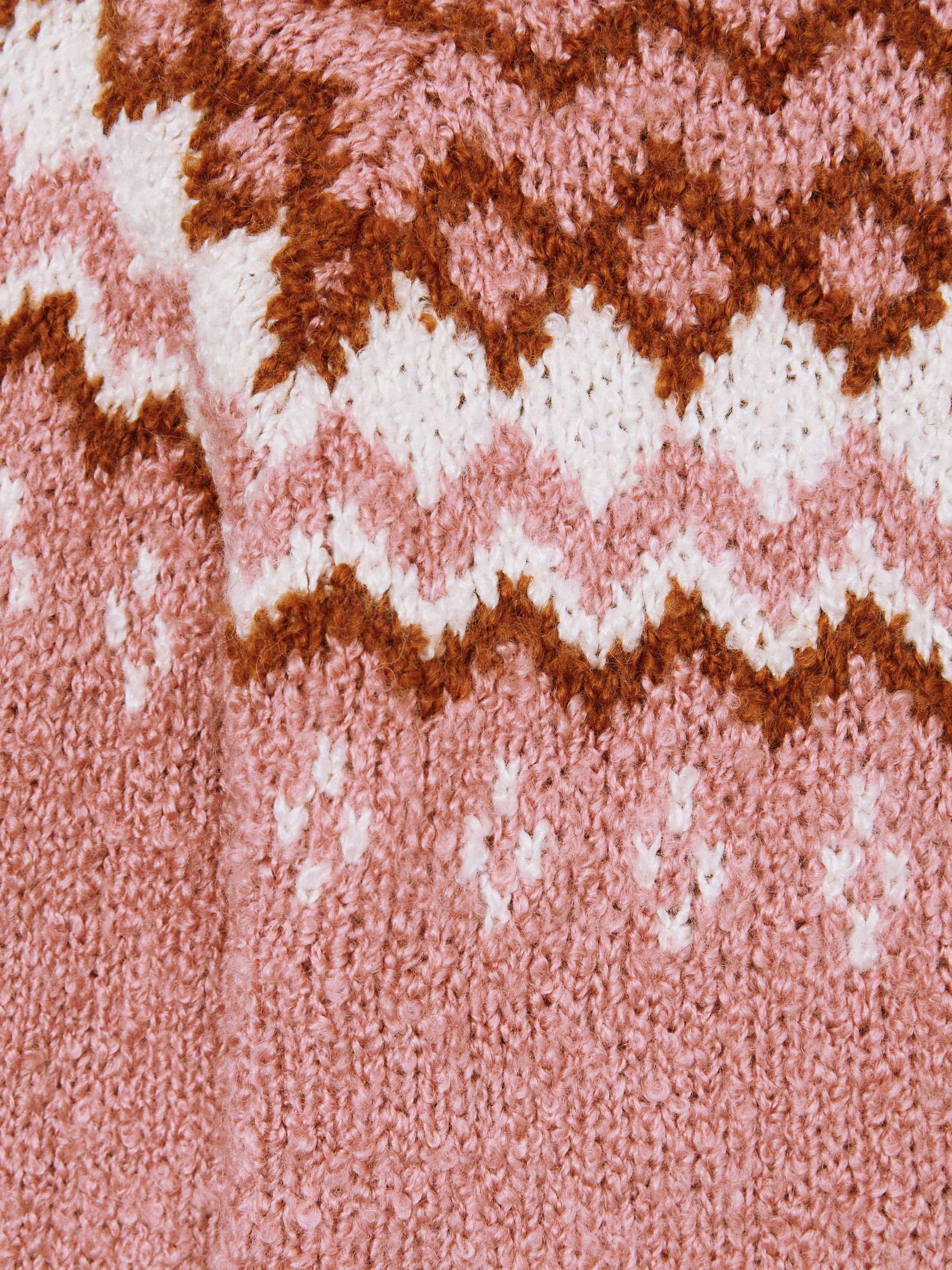 4-9 yrs Cotton-Wool Fair Isle Hoodie in Mink