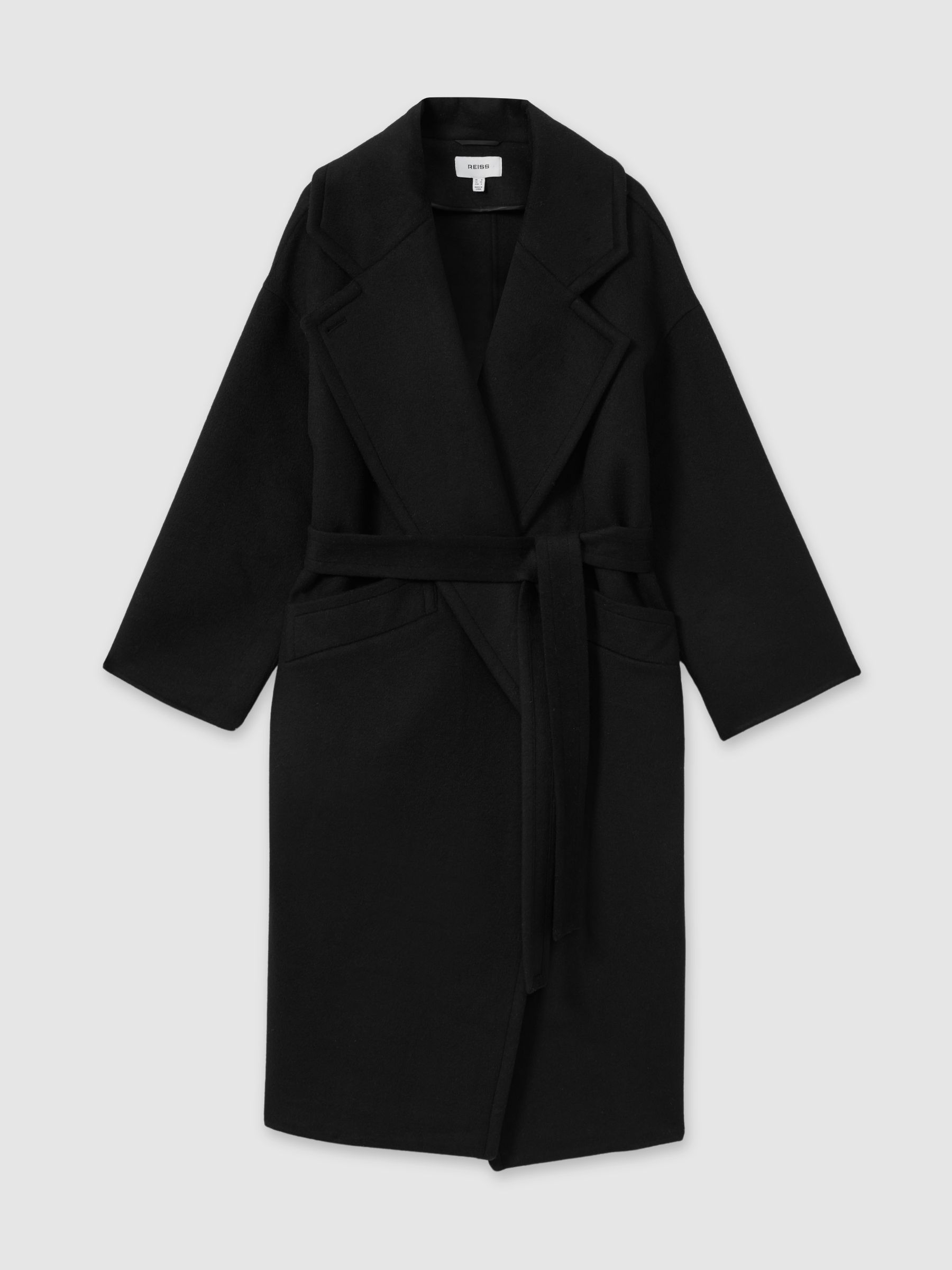 Petite Wool-Blend Blindseam Coat in Black