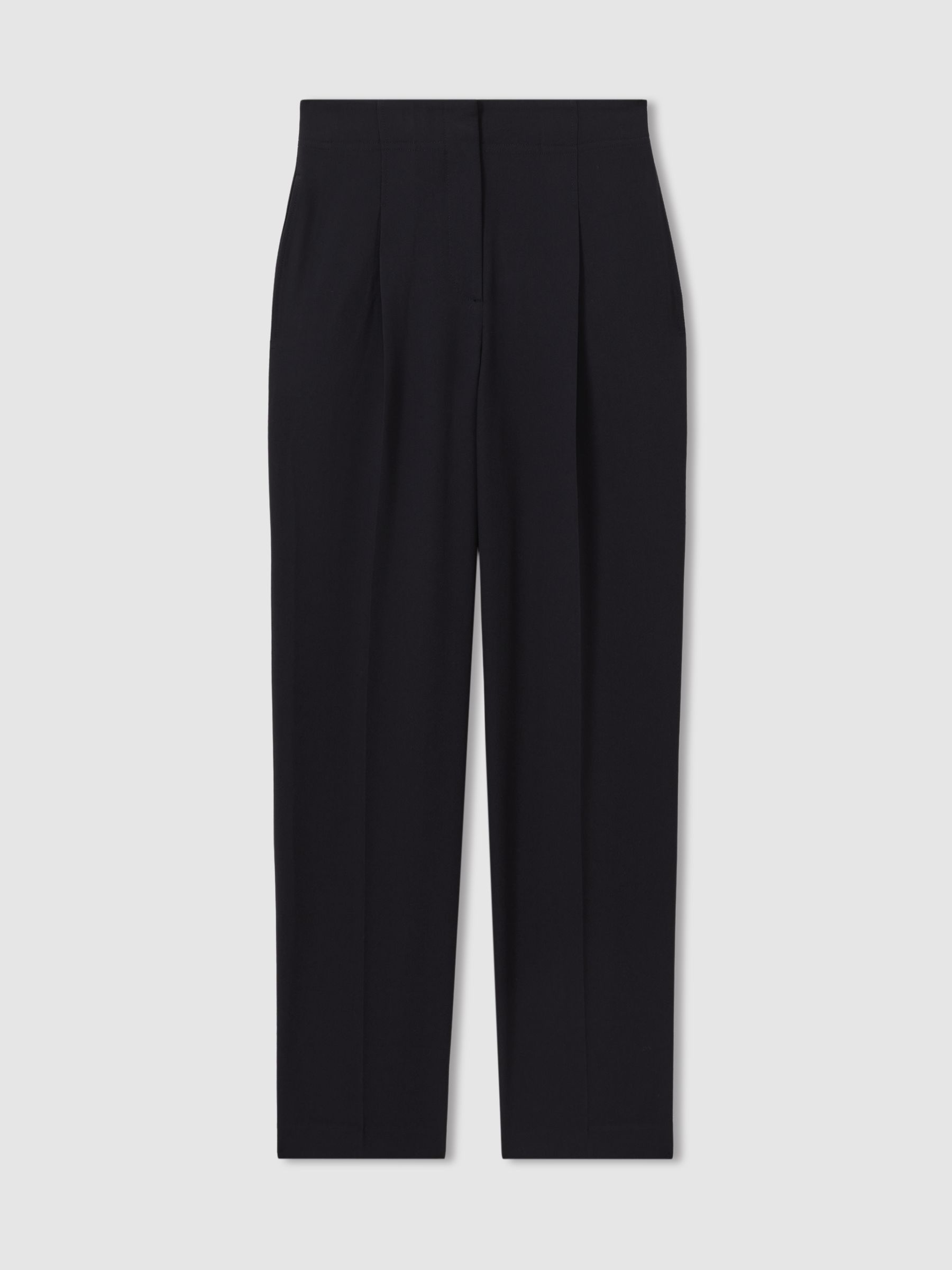 Front Pleat Tapered Trousers in Navy