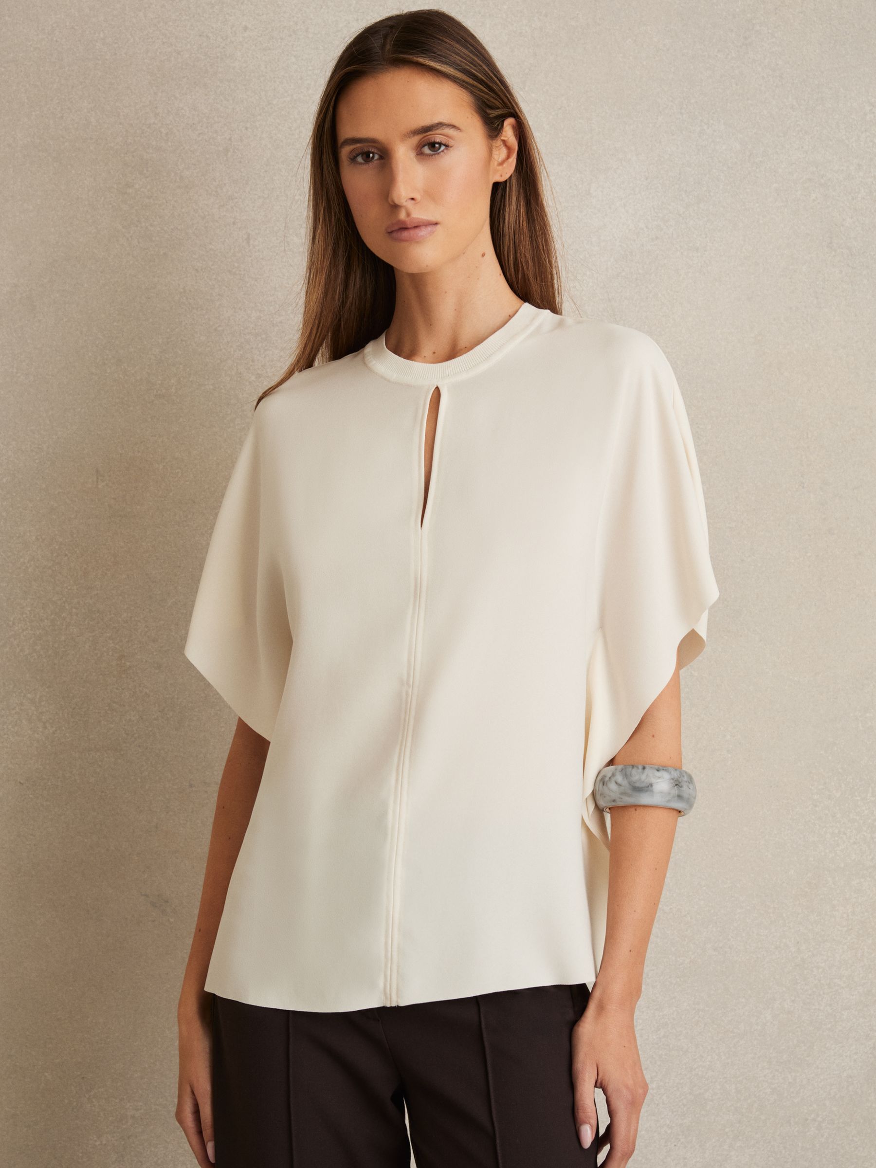 Draped Sleeve Top in Ivory