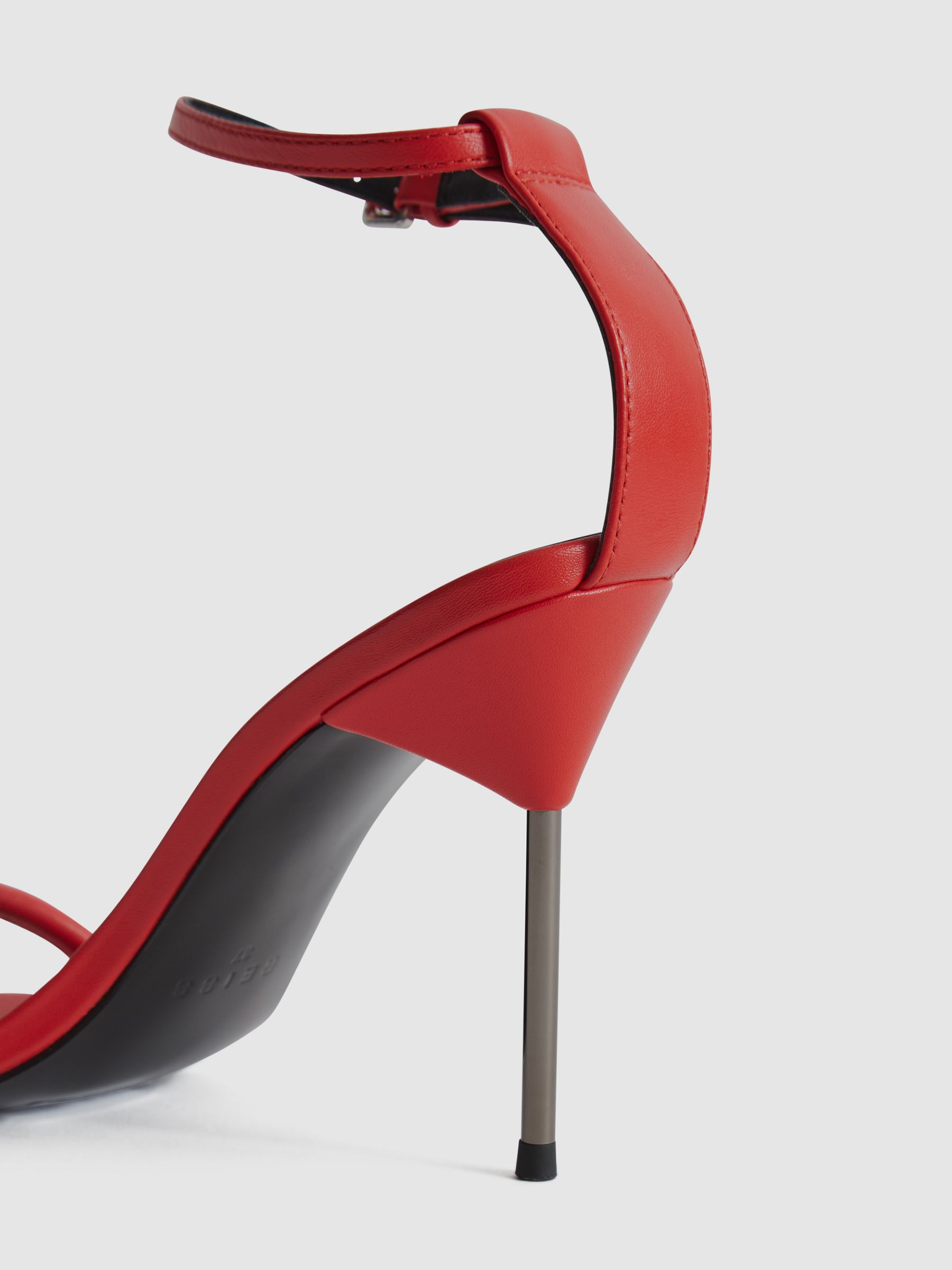 Strappy Pin Heel Sandals in Orange