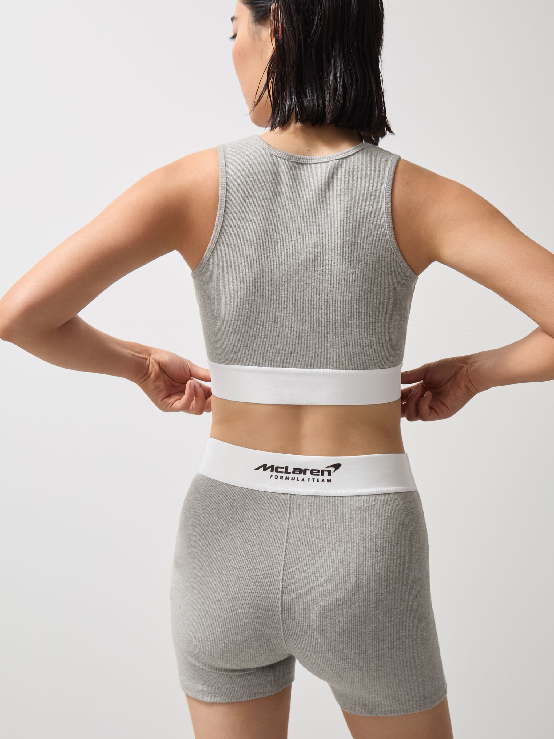 McLaren F1 Team Ribbed Boxer Shorts in Grey Melange