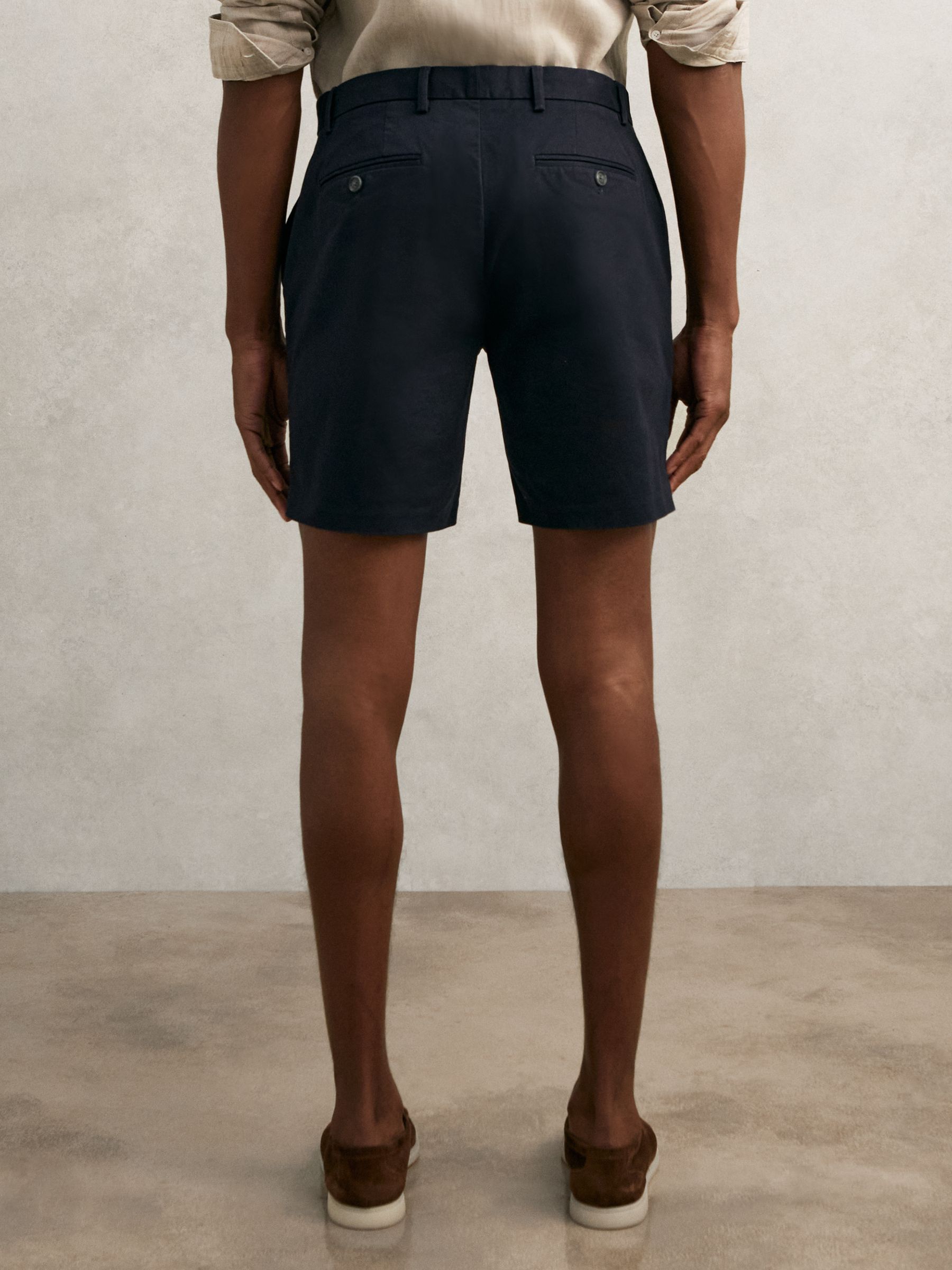 Short Length Casual Chino Shorts in Navy