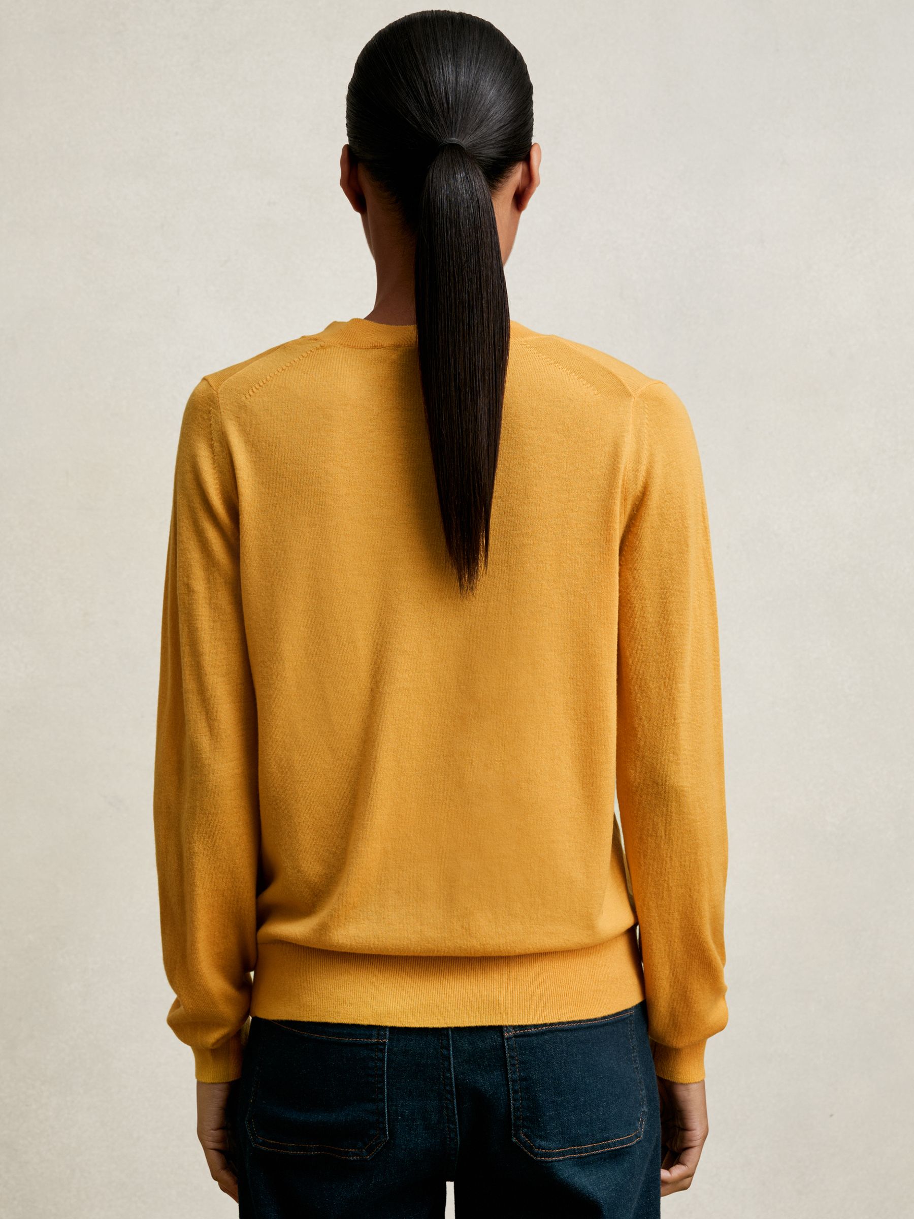 Merino Wool Crew-Neck Jumper in Yellow